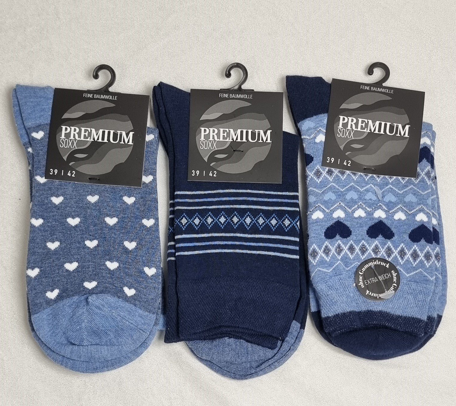 Toker Collection® Komfortsocken Damen Socken extra weich, ohne Gummidruck 3er Pack,verschiedene Muster (Packung, 3 Paar) atmungsaktiv