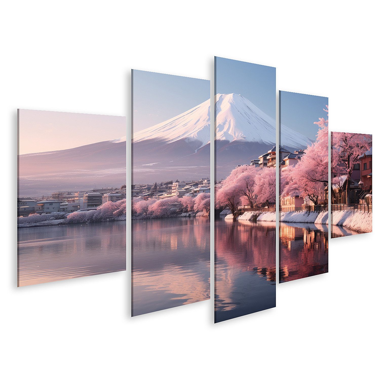 islandburner Leinwandbild Schöne Fuji Berg Kirschblüten Japan Frühling Sais günstig online kaufen