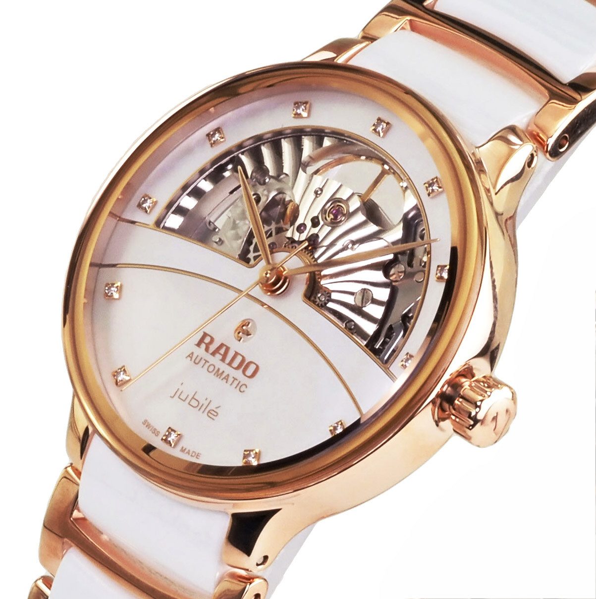 Rado Automatikuhr Damen Uhr R30029922 Centrix Open Heart Swiss Made Ø 35 mm, 80 Std. Gangreserve