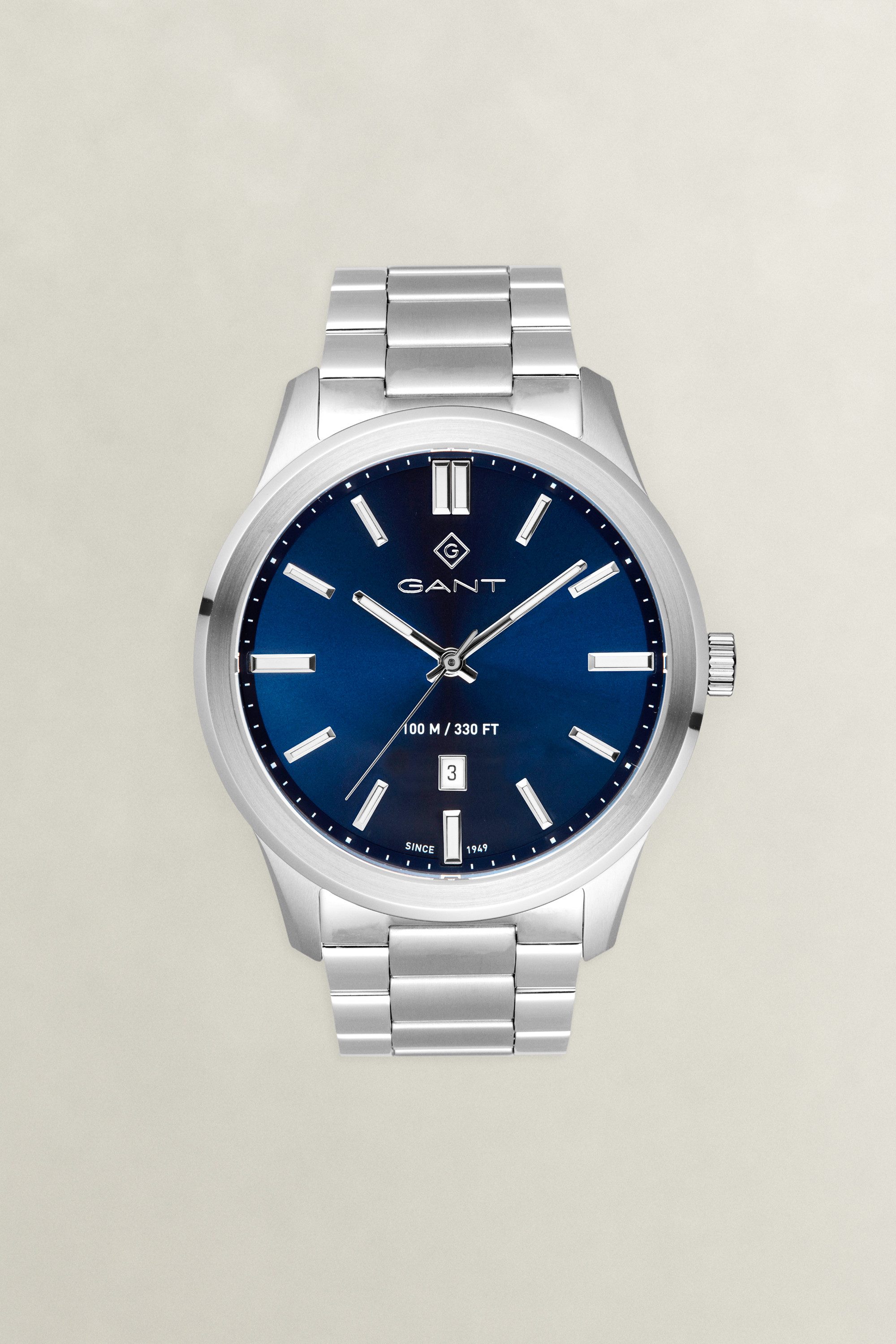 Gant Quarzuhr Bridgeton G182003, Armbanduhr, Herrenuhr, Edelstahlarmband, analog, Tag