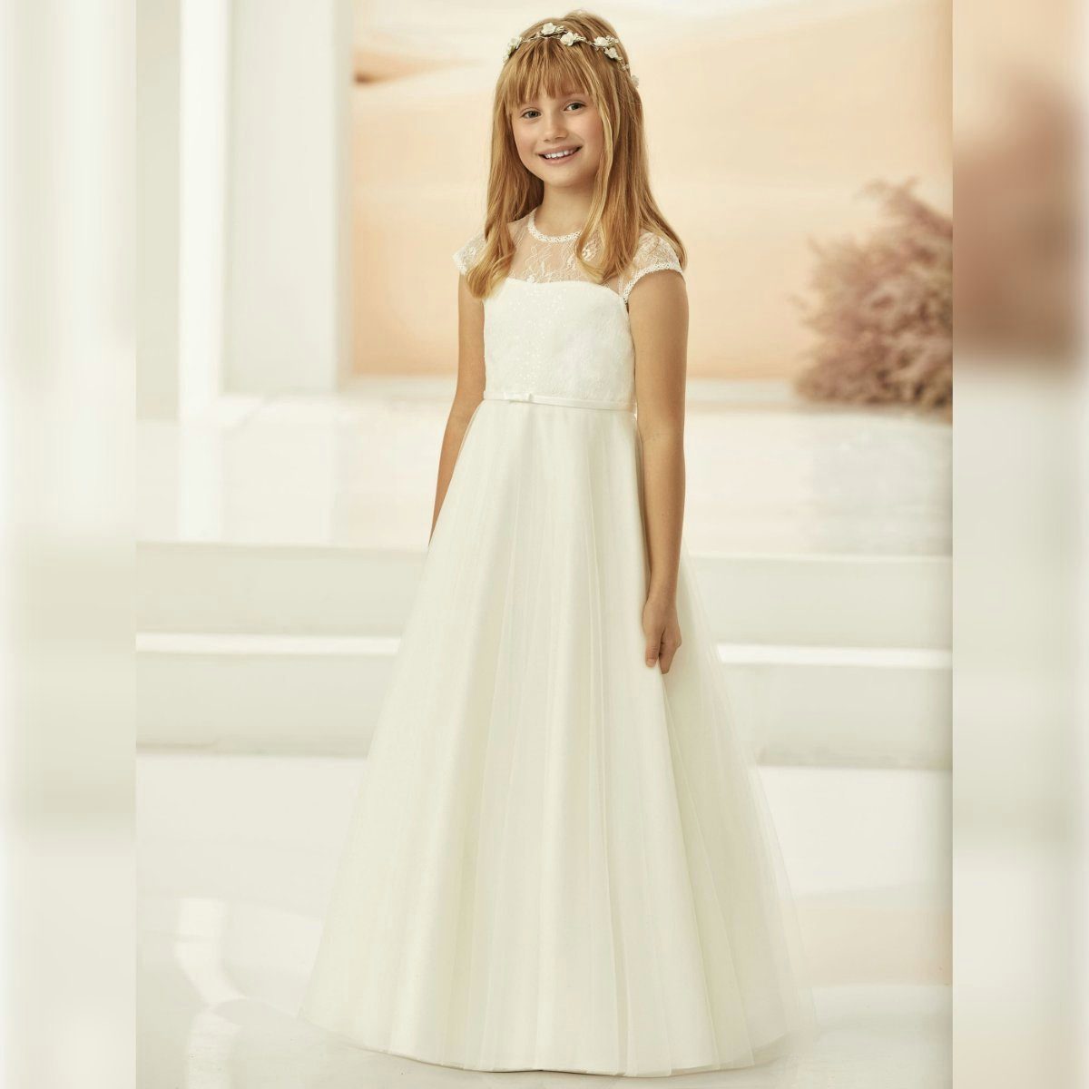 Bianco Evento Partykleid Kommunionkleid Avalia ME2200 Partykleid Blumenmädchenkleid