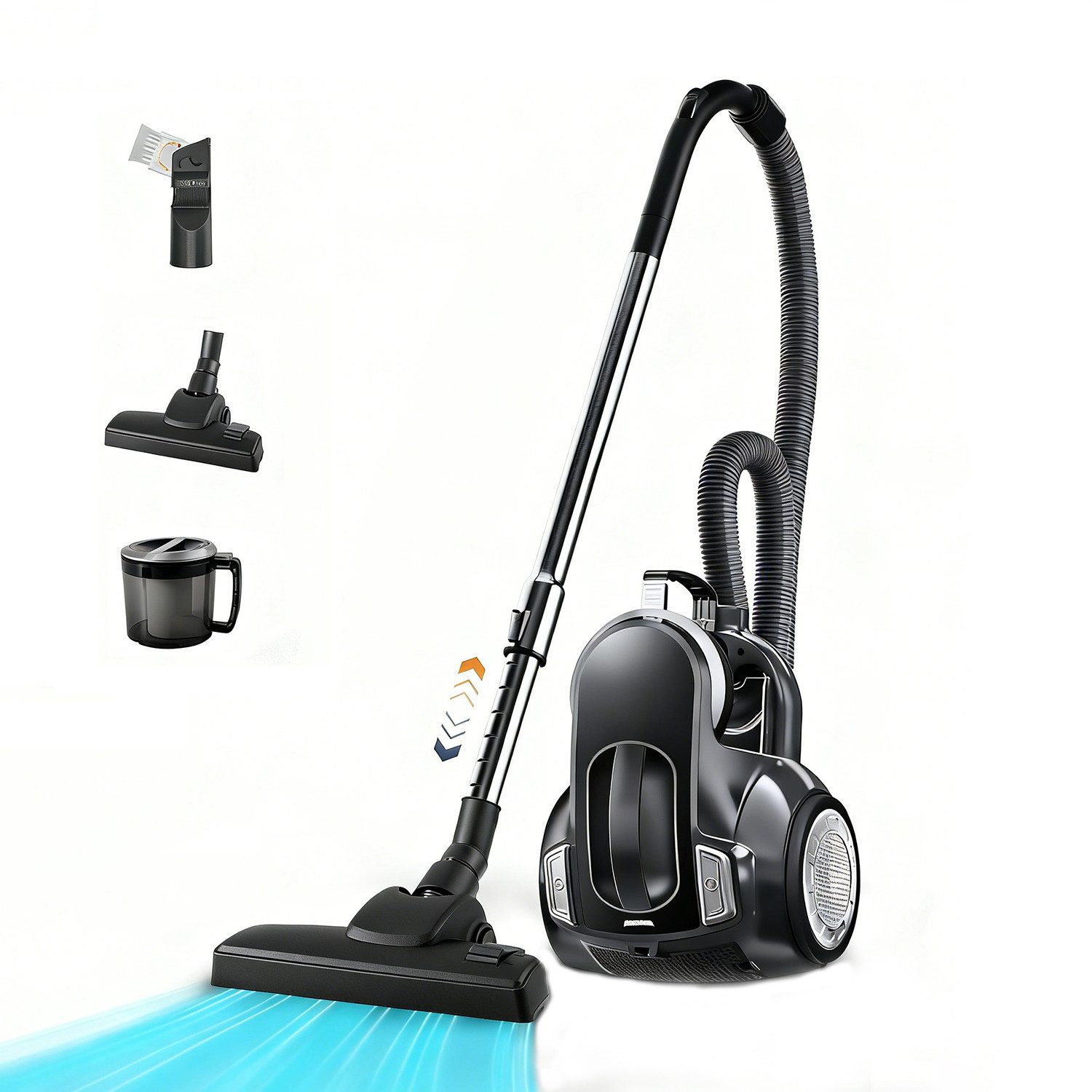 wohnTRAUM24 Bodenstaubsauger Staubsauger mit Beutel,900 Watt Bodenstaubsauger für alle Bodenbeläge, 900 W, beutellos, Leicht und tragbar,Starke Saugkraft,Betriebsgeräusch unter 70 Dezibel