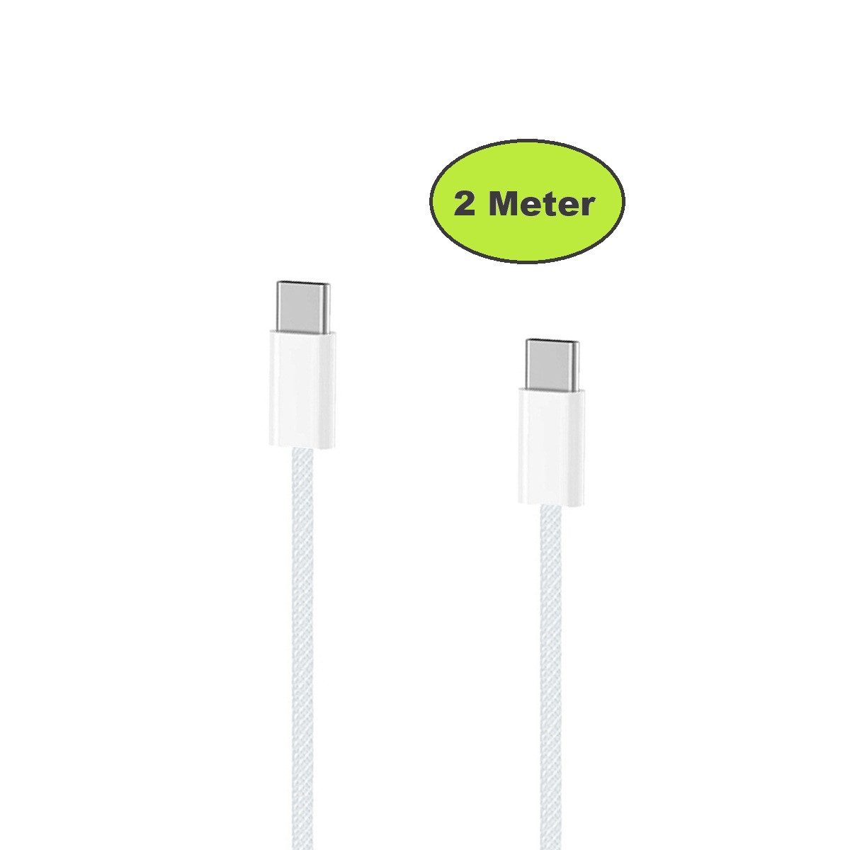 Ventarent Schnellladeset für Apple iPhone 16/17 Pro/Plus/Pro Max inkl. 2m Kabel Smartphone-Ladegerät (Ladeset, 1x Ladekabel (gewebt) 2 Meter + 1x Adapter 20 Watt USB-C, Fast Charging, gewebtes Kabel)
