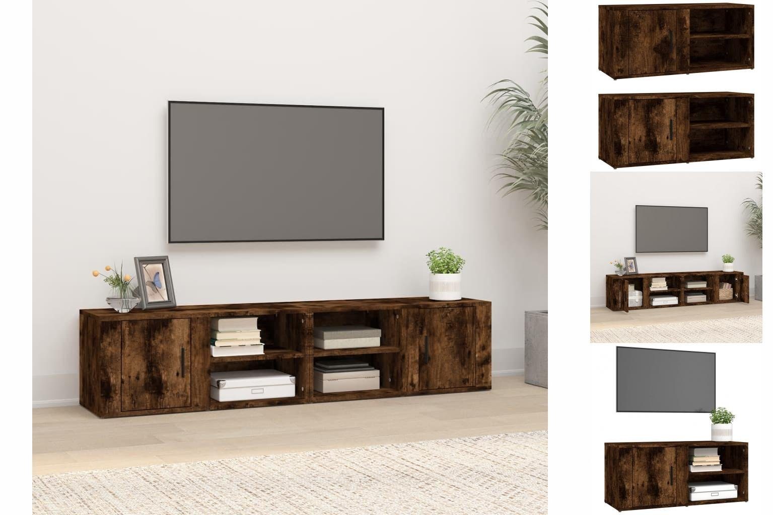 vidaXL TV-Schrank TV-Schränke 2 Stk Räuchereiche 80x31,5x36 cm Holzwerkstoff TV-Lowboard