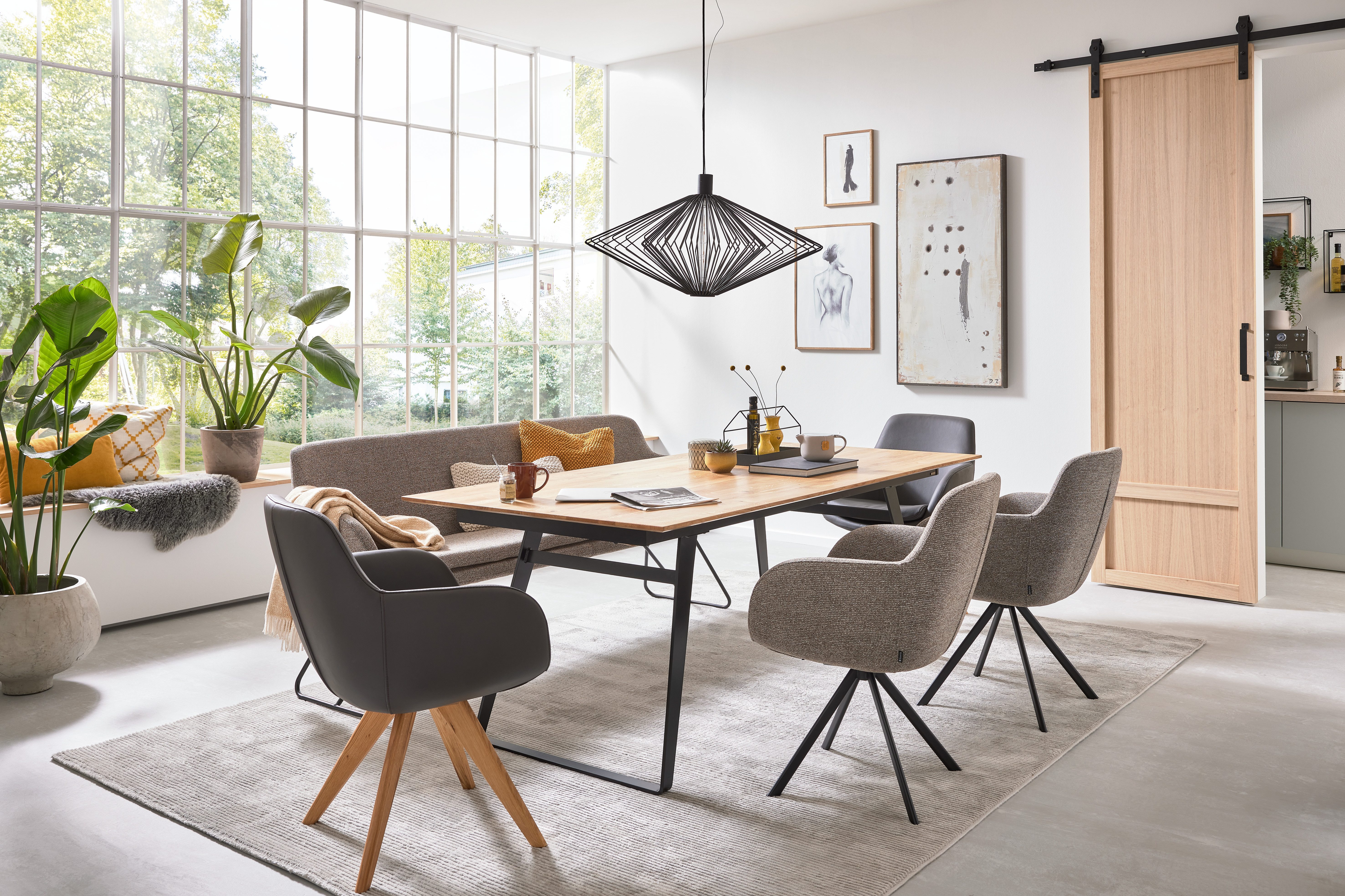 Musterring Esstisch Tavia, Bügelgestell in 3 Farben, Platte Charakter-Eiche günstig online kaufen