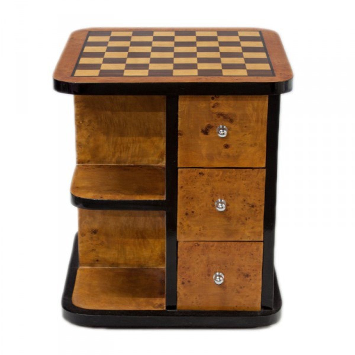 Casa Padrino Gamingtisch Art Deco Spieltisch Schach / Dame Mahagoni L 50 x B 50 x H 55 cm - Möbel Antik Stil Barock