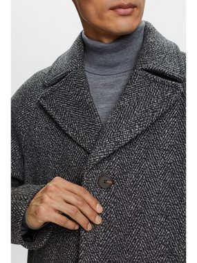 Esprit Collection Wintermantel Mantel im Fischgrat-Design aus Wollmix