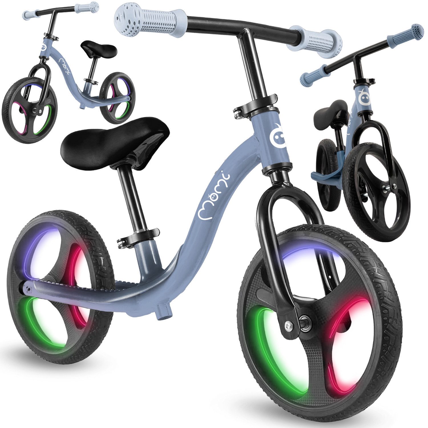 MoMi Laufrad Isoka 10 Zoll, Mit LED-Leuchträdern & Dynamo, bis 35 kg