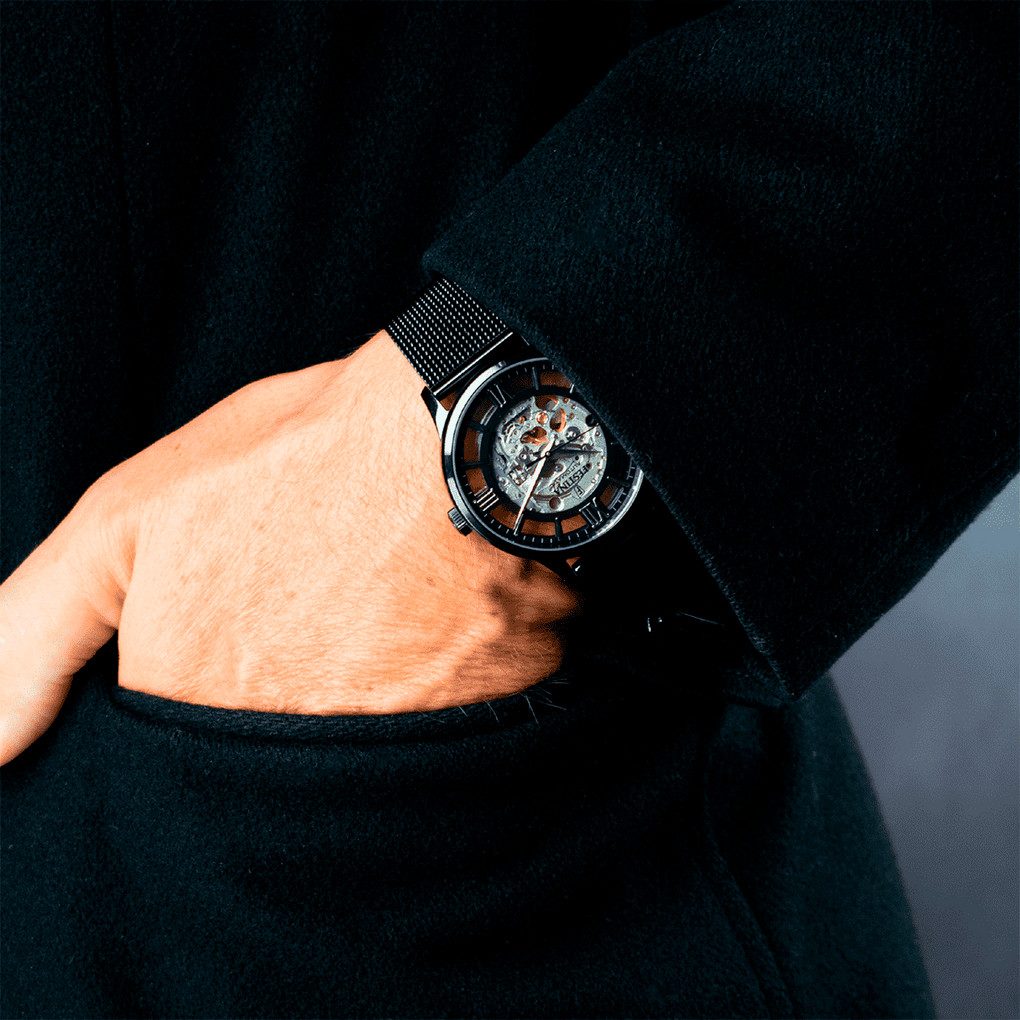 Festina Automatikuhr F20535/1, 41,5 mm – Herrenuhr mit skelettiertem Zifferblatt