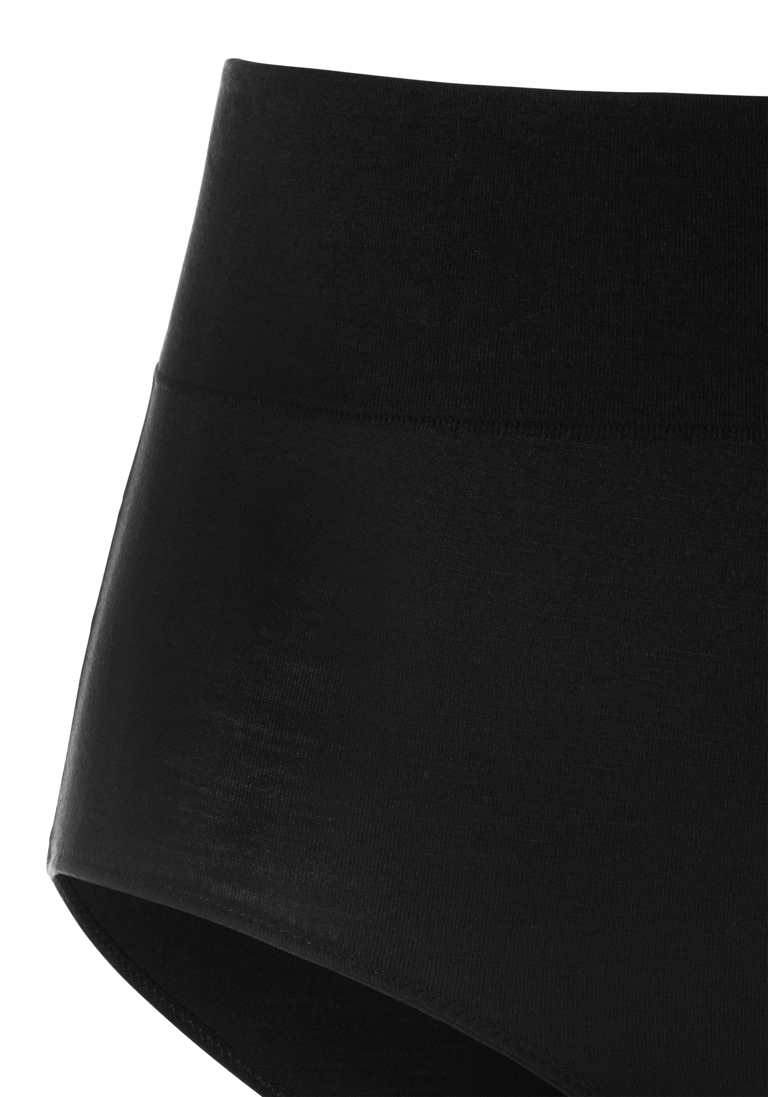 schwarz Taillenslip 3-St) komfortablem mit Bündchen (Packung, LASCANA besonders