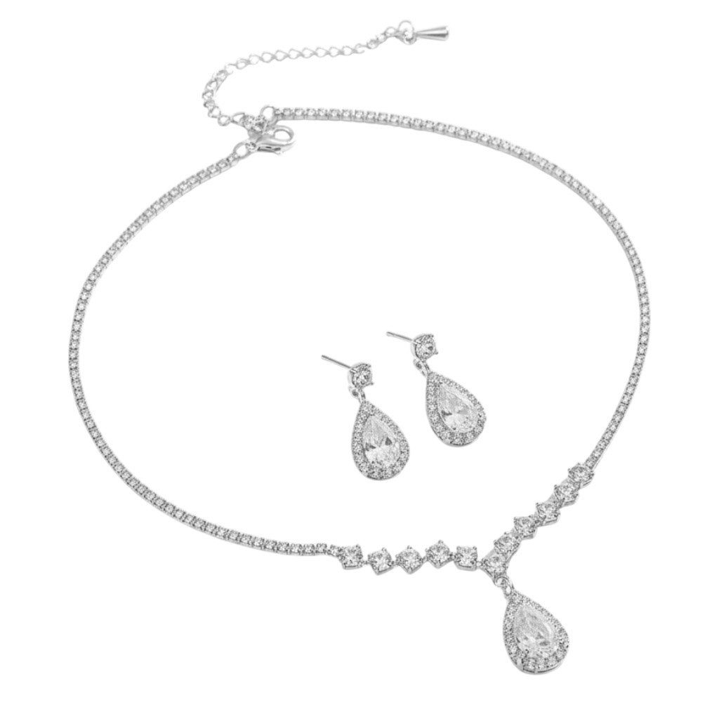 Taffstyle Schmuckset Elegantes Schmuck Set Halskette & Ohrringe Tropfen Des günstig online kaufen