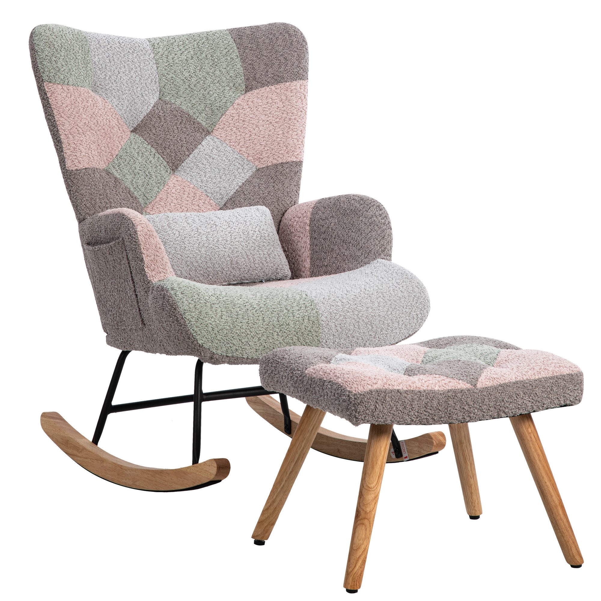MODFU Schaukelstuhl mit Holzsockel (Loungesessel, 2 günstig online kaufen