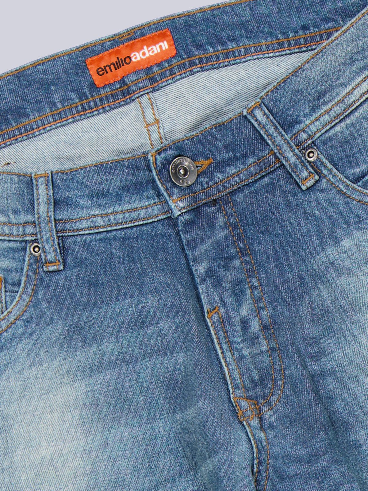 emilio adani Stretch-Jeans Herren Jeans mit Wascheffekt, Marineblau