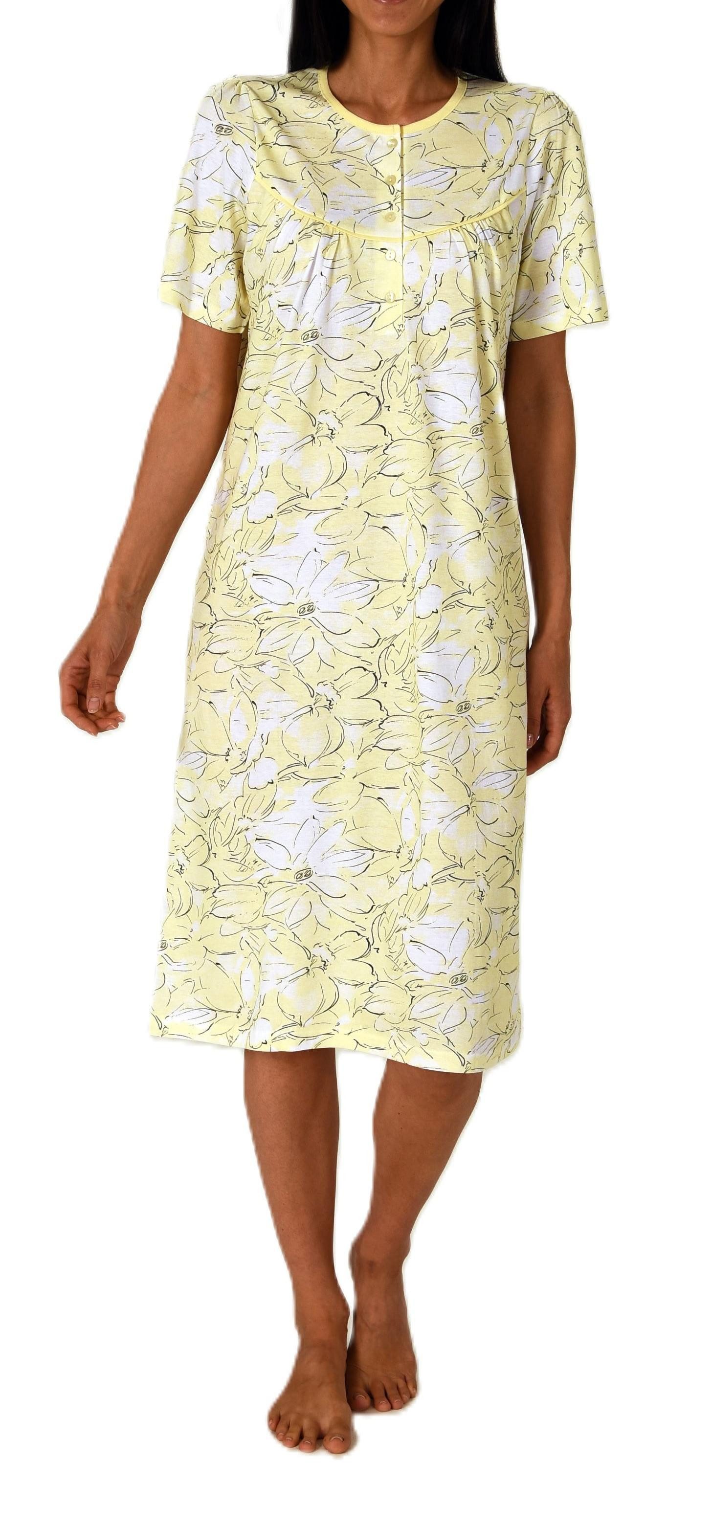 Normann Nachthemd Damen kurzarm Nachthemd im klassischen fraulichen Design