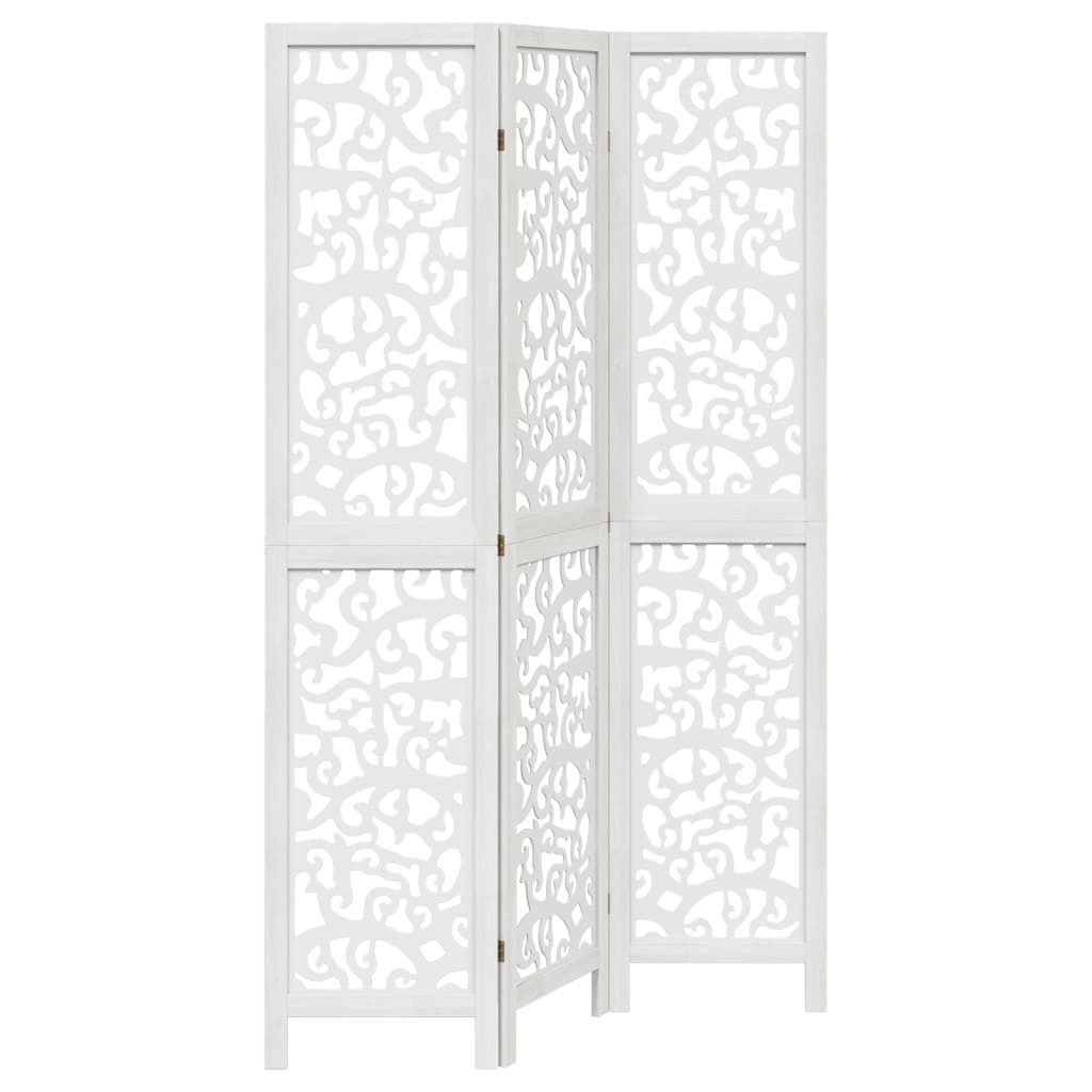 Paravent 40 x 180 cm 3-tlg Raumteiler Paravent Trennwand Spanische Wand Weiß Ma