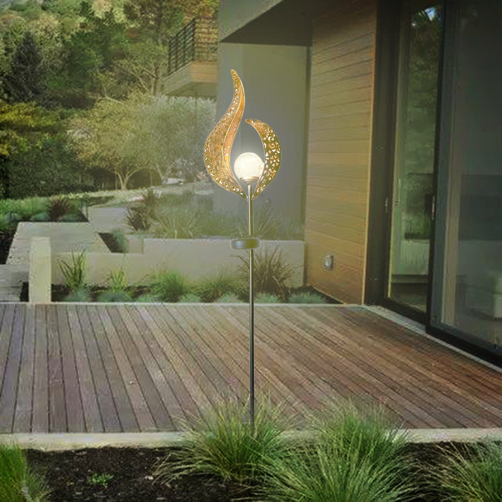 LED , draußen, Laternen Rutaqian LED LED für fest Solarleuchte für integriert Garten außen Solarlampen