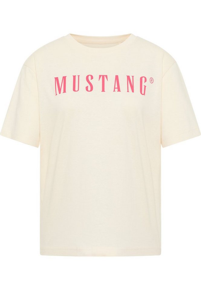 T-Shirt Mustang geschnittenes T-Shirt, Kurzarmshirt Locker MUSTANG T-Shirt