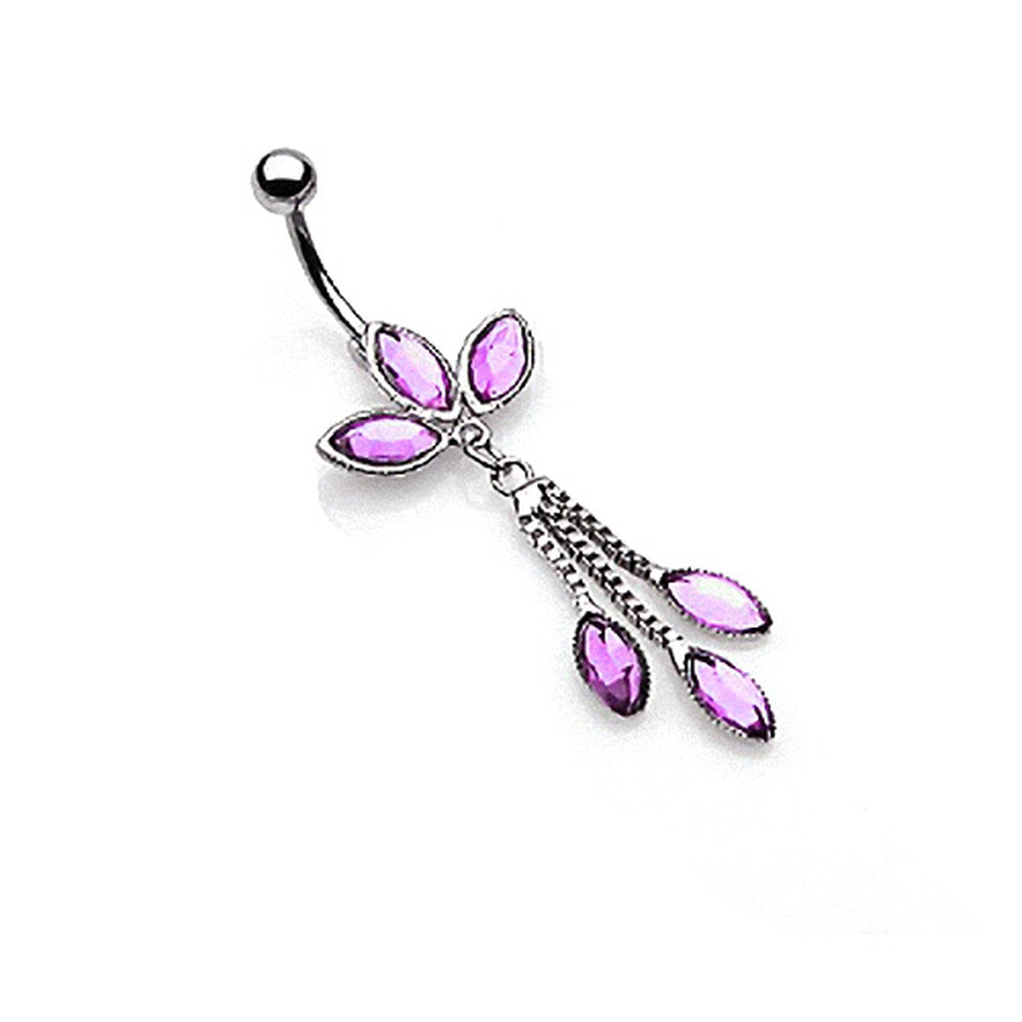 Bauchnabelpiercing Chirurgenstahl 2 Stück Fake Bauchnabelpiercing Clip-On - Silber & Gold Mit Anhänger, Ohne Piercing Schmetterling Anhänger