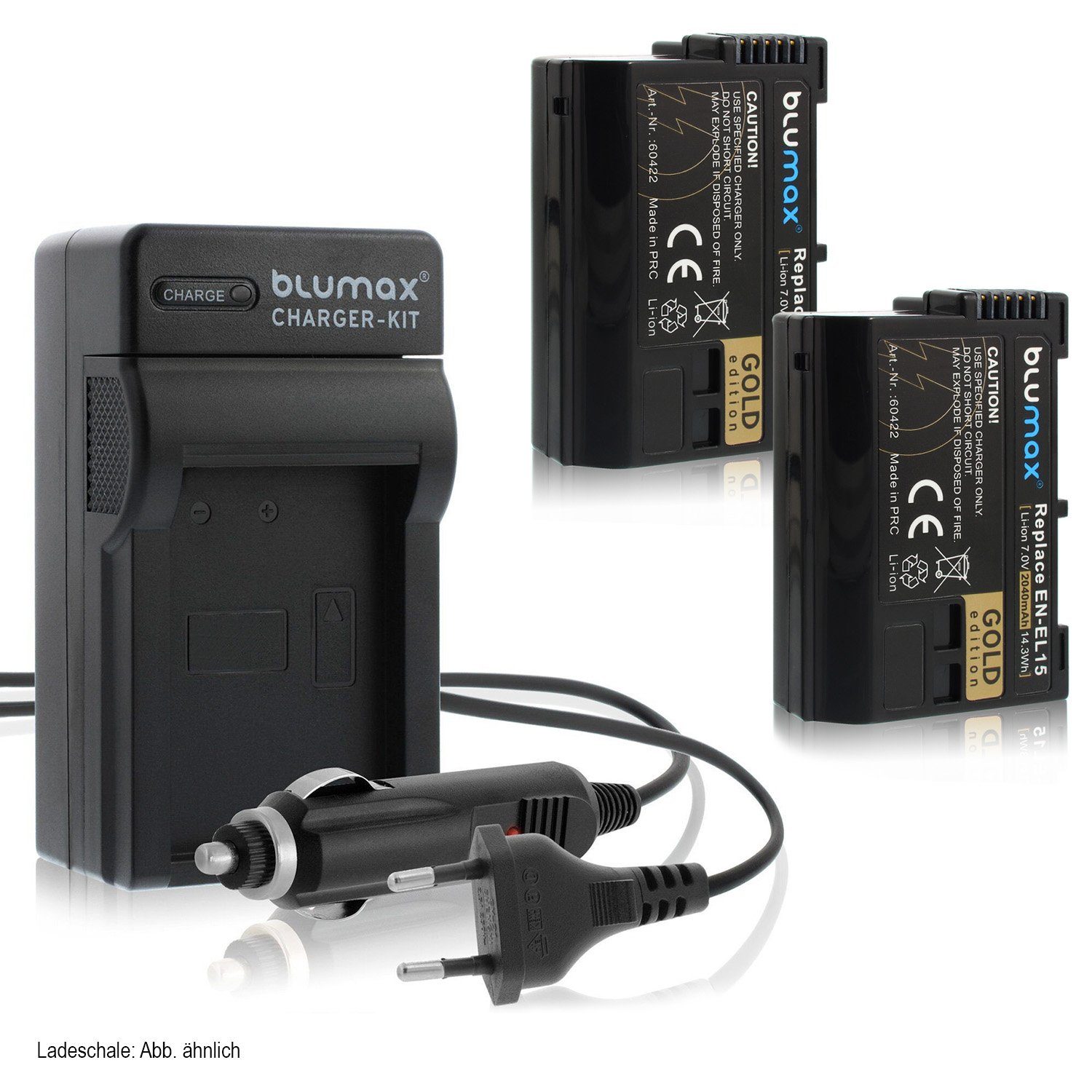 Blumax Set mit Lader für Nikon EN-EL15 A/B/C Z5 2040mAh Kamera-Akku