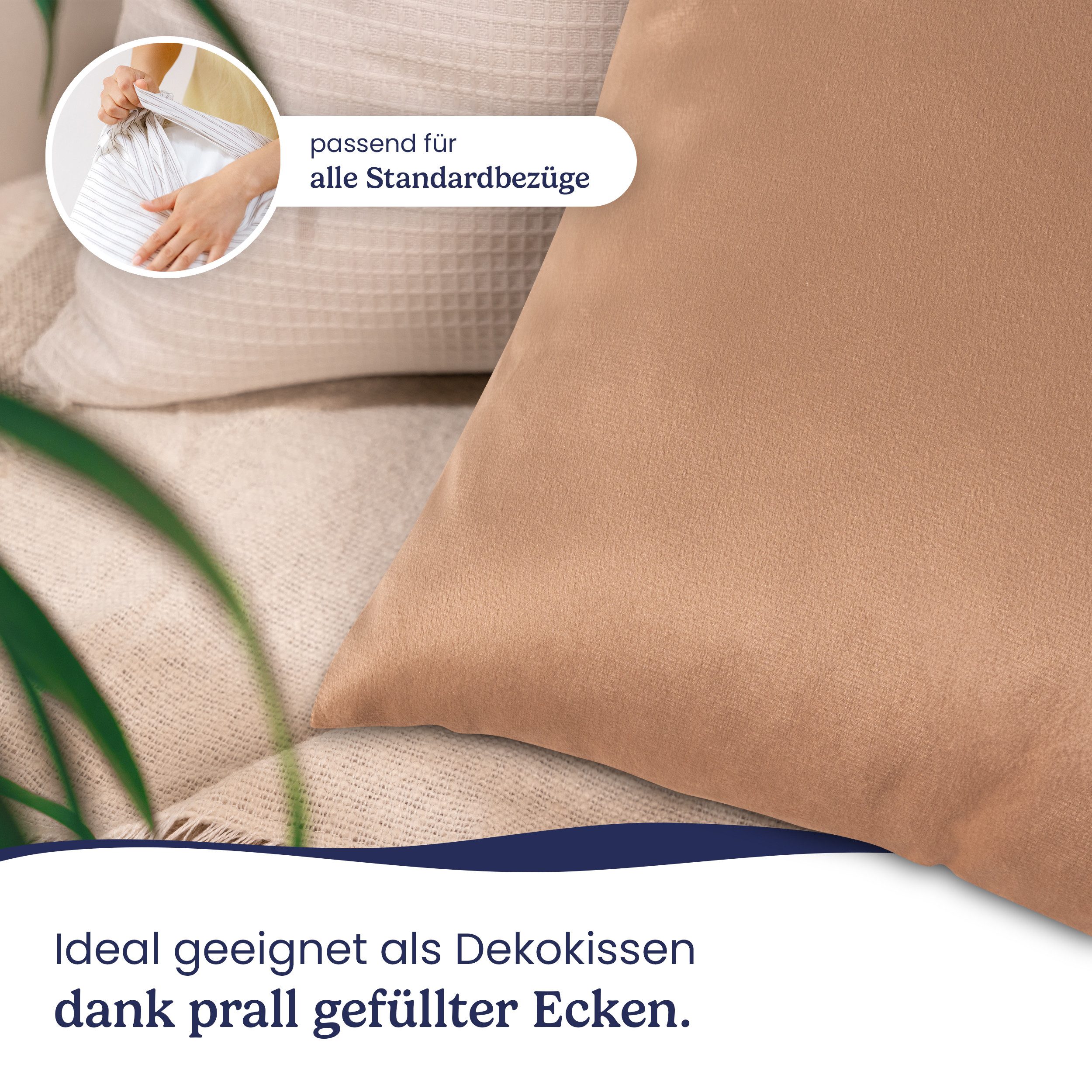 Gentle North Dekokissen 2er Set Kopfkissen - Kissen für Bett und als Dekokissen - Sofakissen, Zierkissen, Dekokissen, allergikerfreundlich