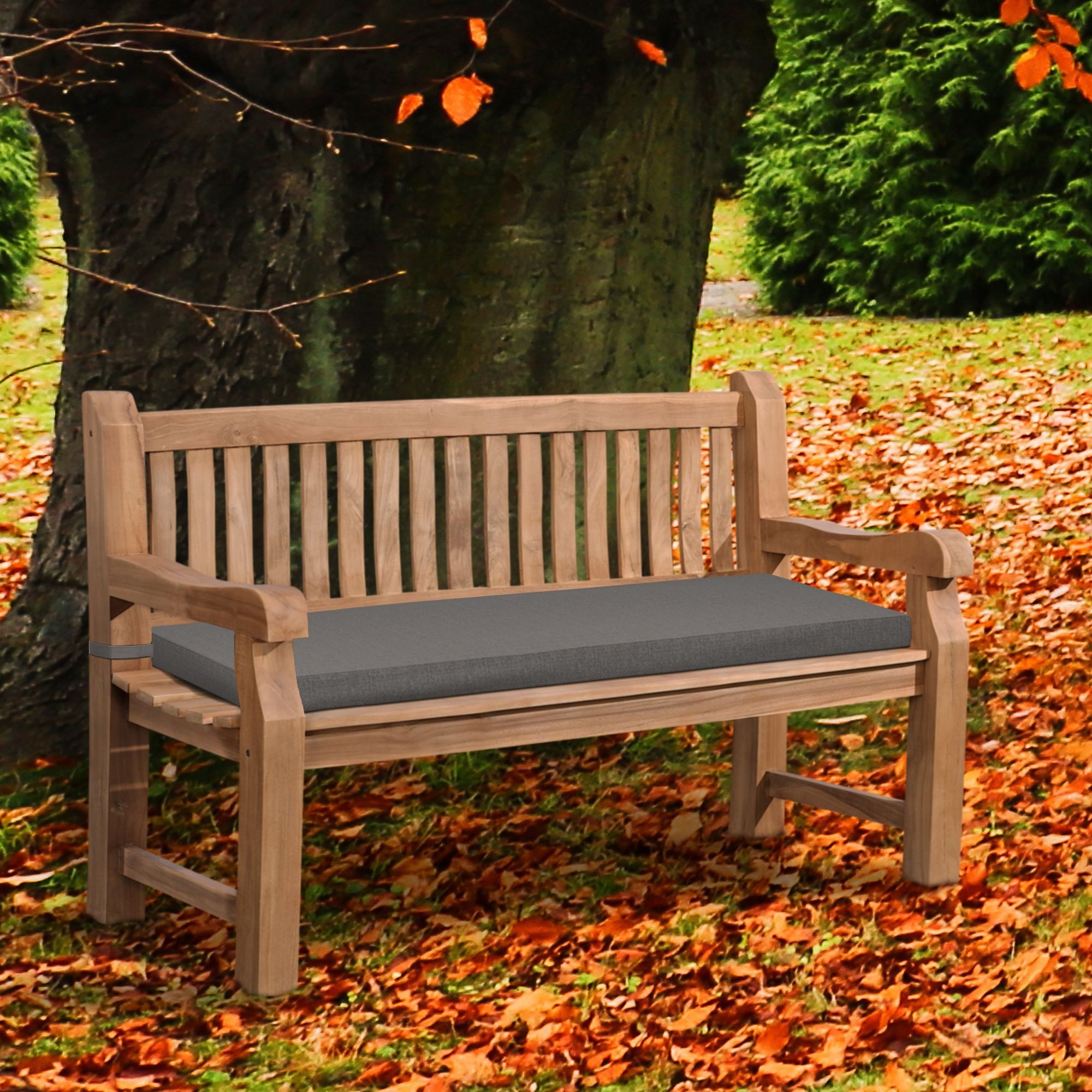 furnicato Gartenbank Naturholz Bank Jackson 150x61x93 cm dunkelgrau (1-St)