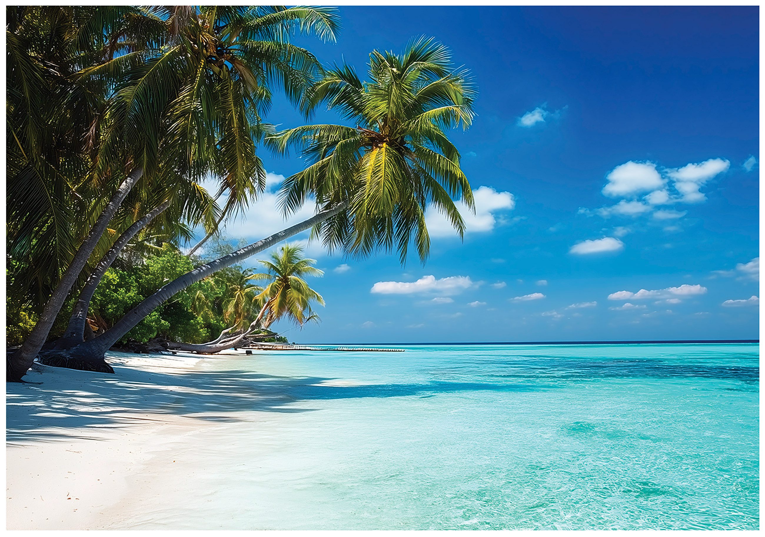 Wallarena Fototapete Strand Palmen Natur Vlies Tapete Wohnzimmer Schlafzimmer Wandtapete, Glatt Vlies Washable, Strand, Meer, Palmen, Natur, (Packung, 2 St., Vlies Fototapete), Vliestapete Blau Wohnzimmer Schlafzimmer Küche Tapete + Kleister