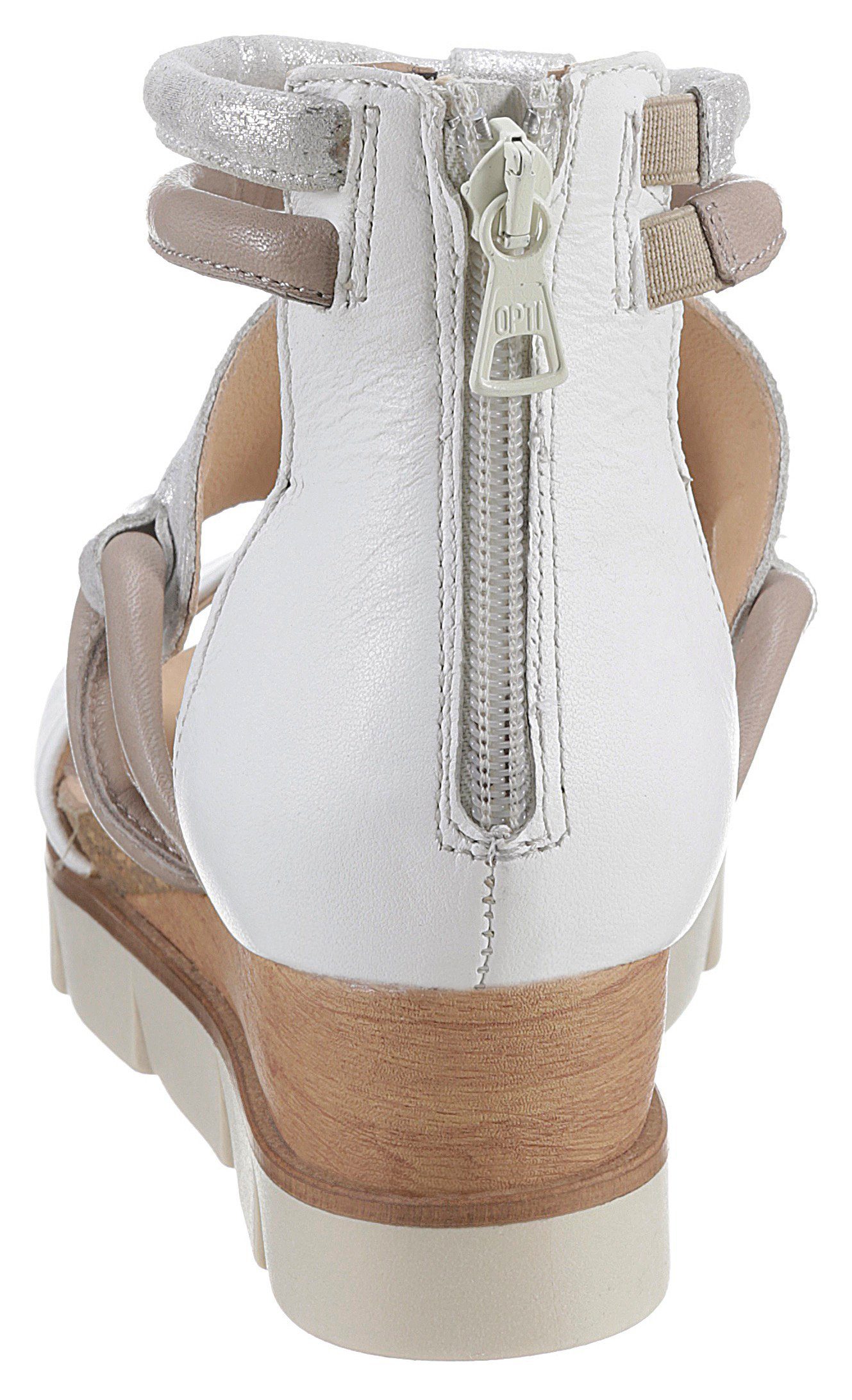 Mjus TAPASITA Sandalette mit weiß-silberfarben Metallic-Effekten