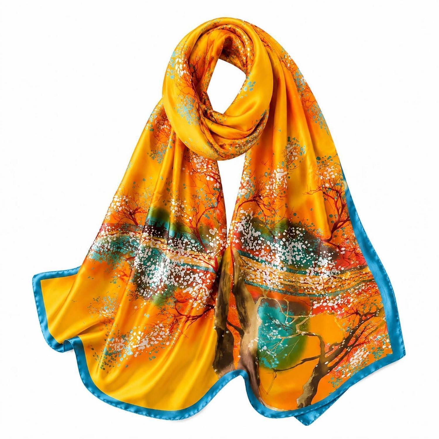 LuxusKollektion Seidenschal Seidenschal Damen Elegant 180x90 cm Bunt, (1-St)