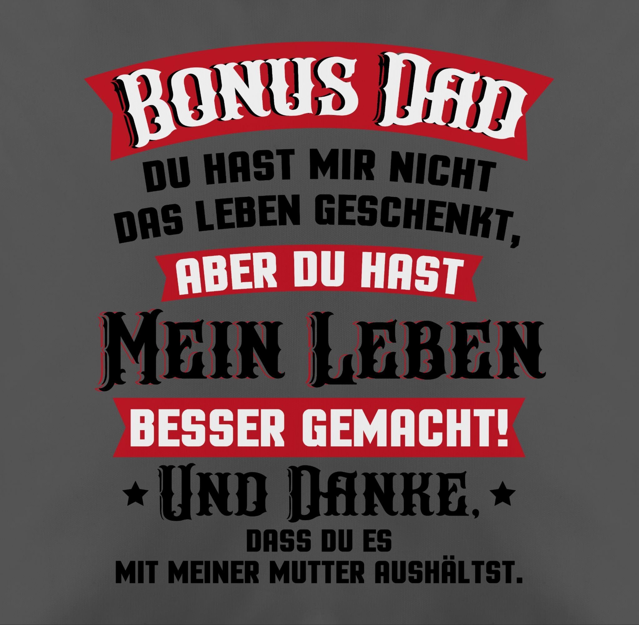 1 Bonus Dekokissen Dad Grau Kissen - Shirtracer rot/schwarz, Vatertagsgeschenk