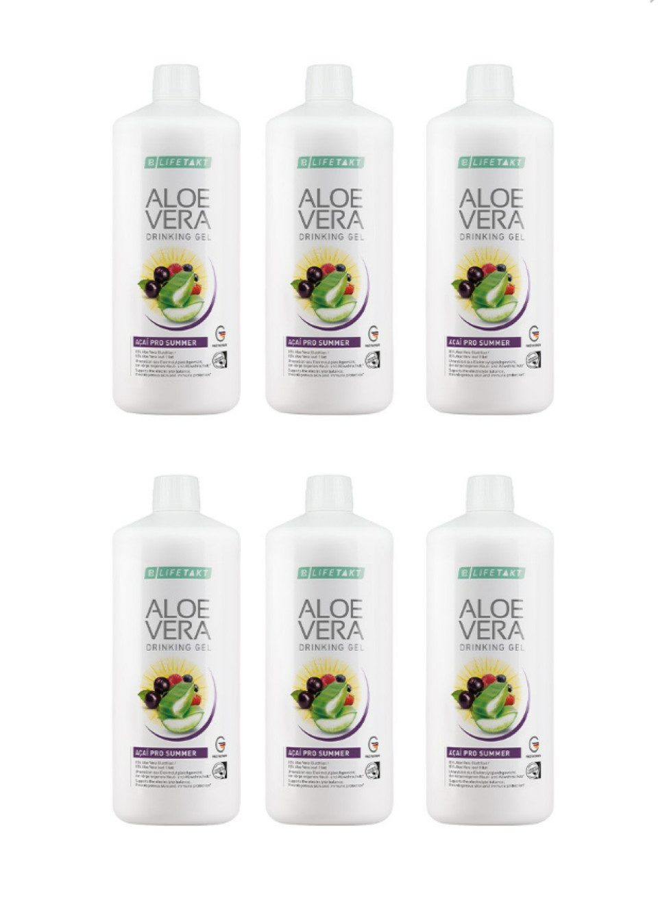 LR LR Aloe Vera Drinking Gel Açai Pro Summer 6er Set Tropfen, 6000 ml