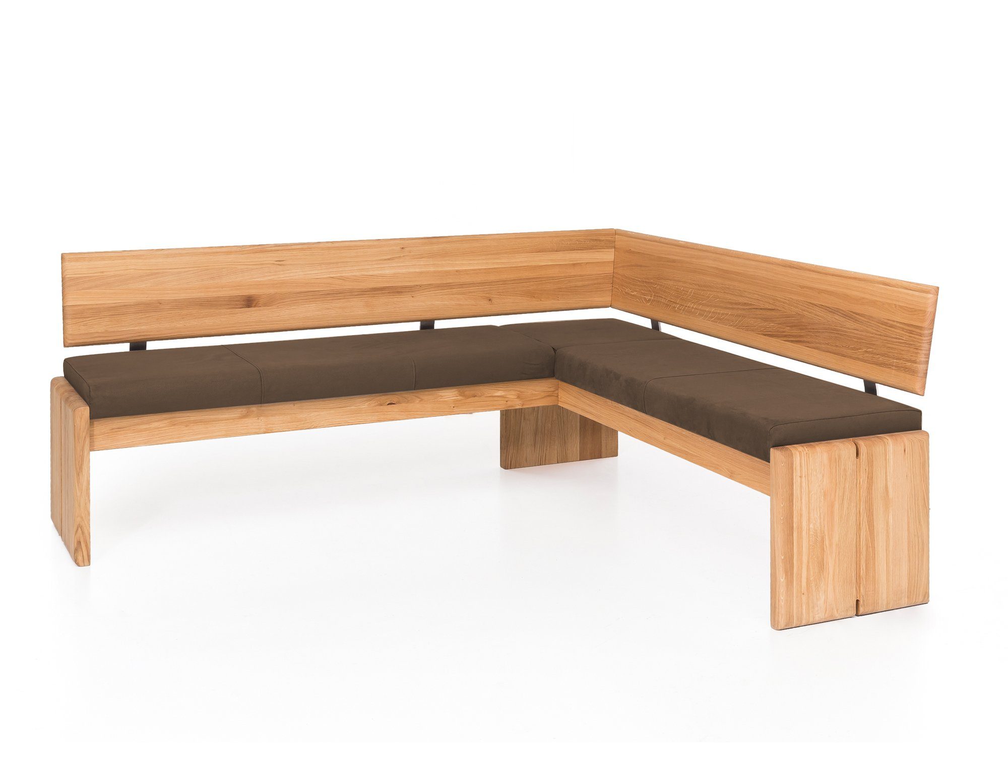 Moebel-Eins Eckbank, SCOTT Eckbank mit Truhe, Material Massivholz/Bezug Kunstfaser