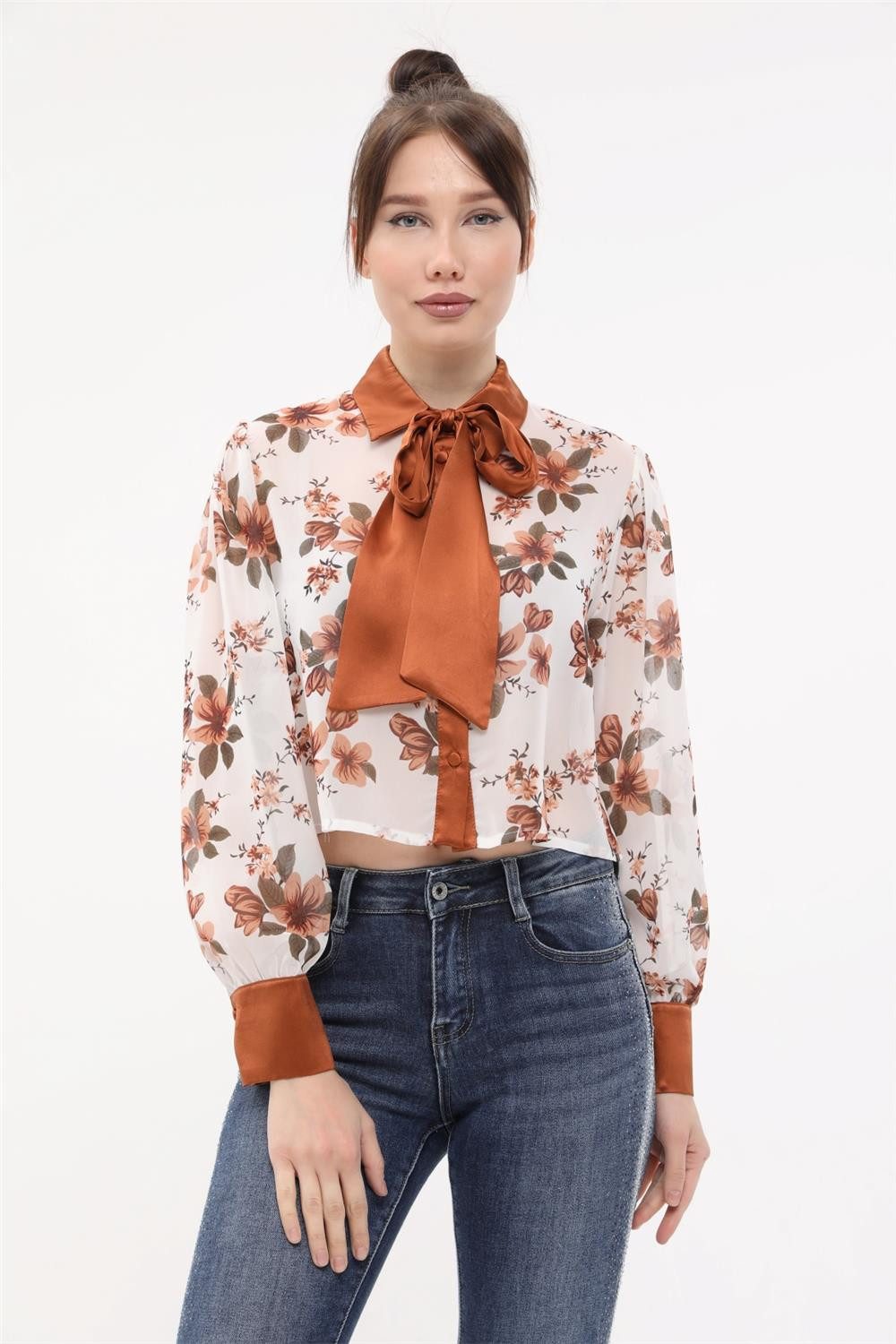 HomeStore Hemdbluse Blumenmuster Hemd