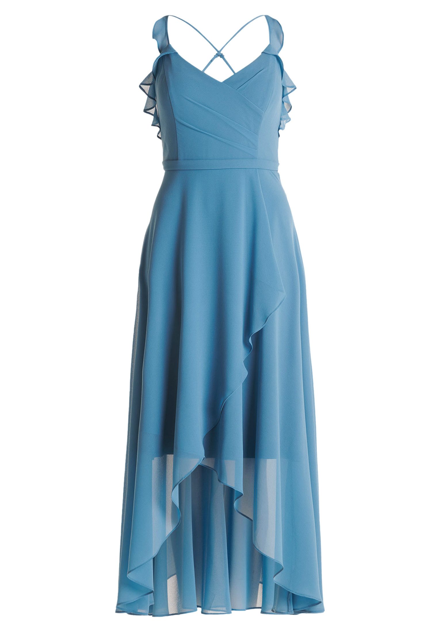 Vera Mont Abendkleid "Damen Abendkleid mit Volant" Ohne Tasche Wickel-Desig günstig online kaufen