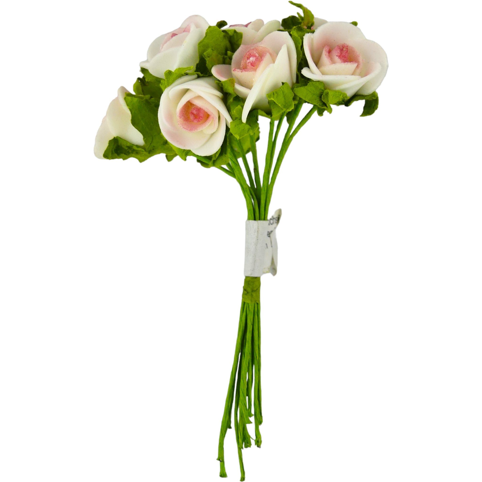 Kunstblume Bastelbedarf Moosröschen Foam Rosen St., Rosa & GmbH Decor Flor Import 36 10cm