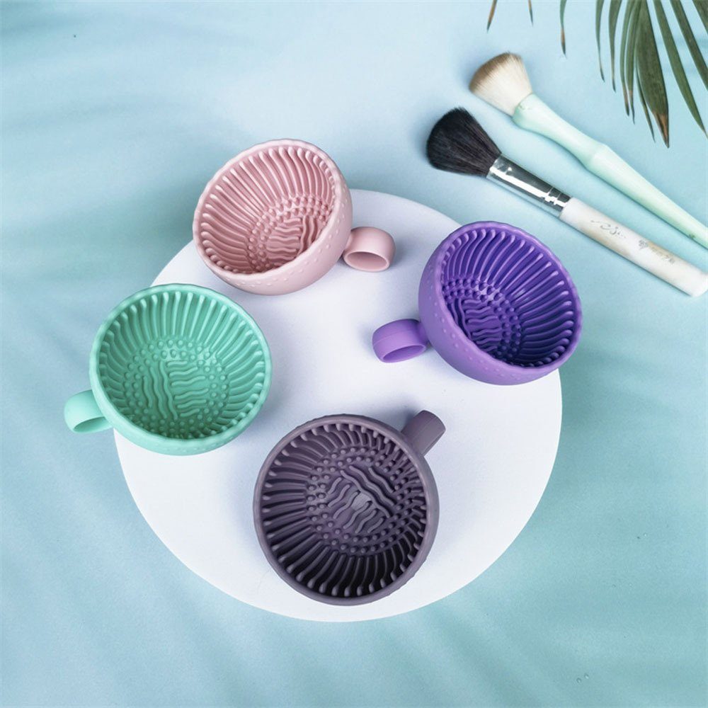 Blusmart Kosmetikpinsel-Set Kleine Make-up-Pinsel-Reinigungsschale, Waschbar Make-up-Pinselreiniger Kosmetikpinsel-Set, taro purple