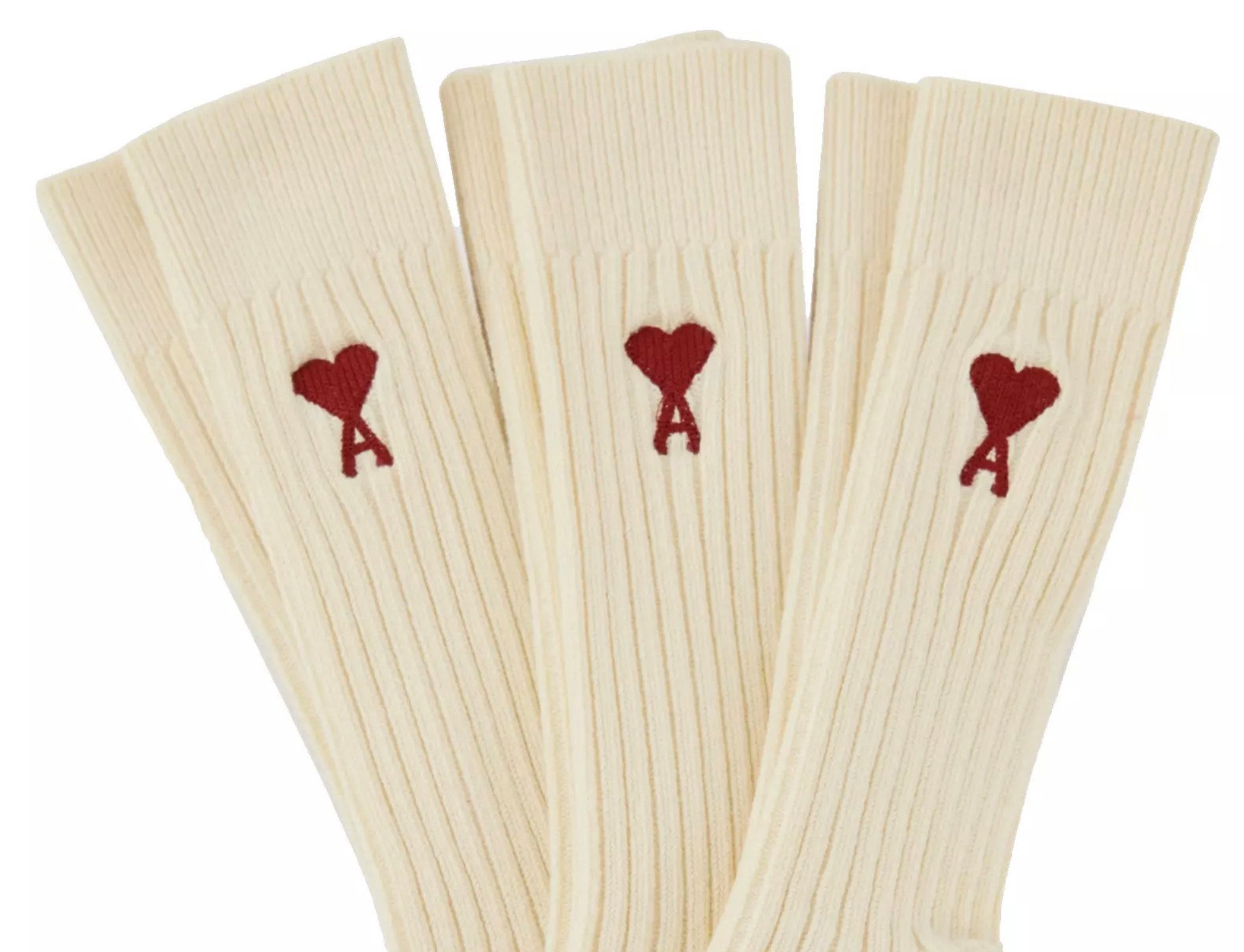 AMI PARIS - ALEXANDRE MATTIUSSI Freizeitsocken Unisex 3-er Pack Ami de Coeur Geschenk-Set Ribbed Knit für eine klassische, zeitlose Optik