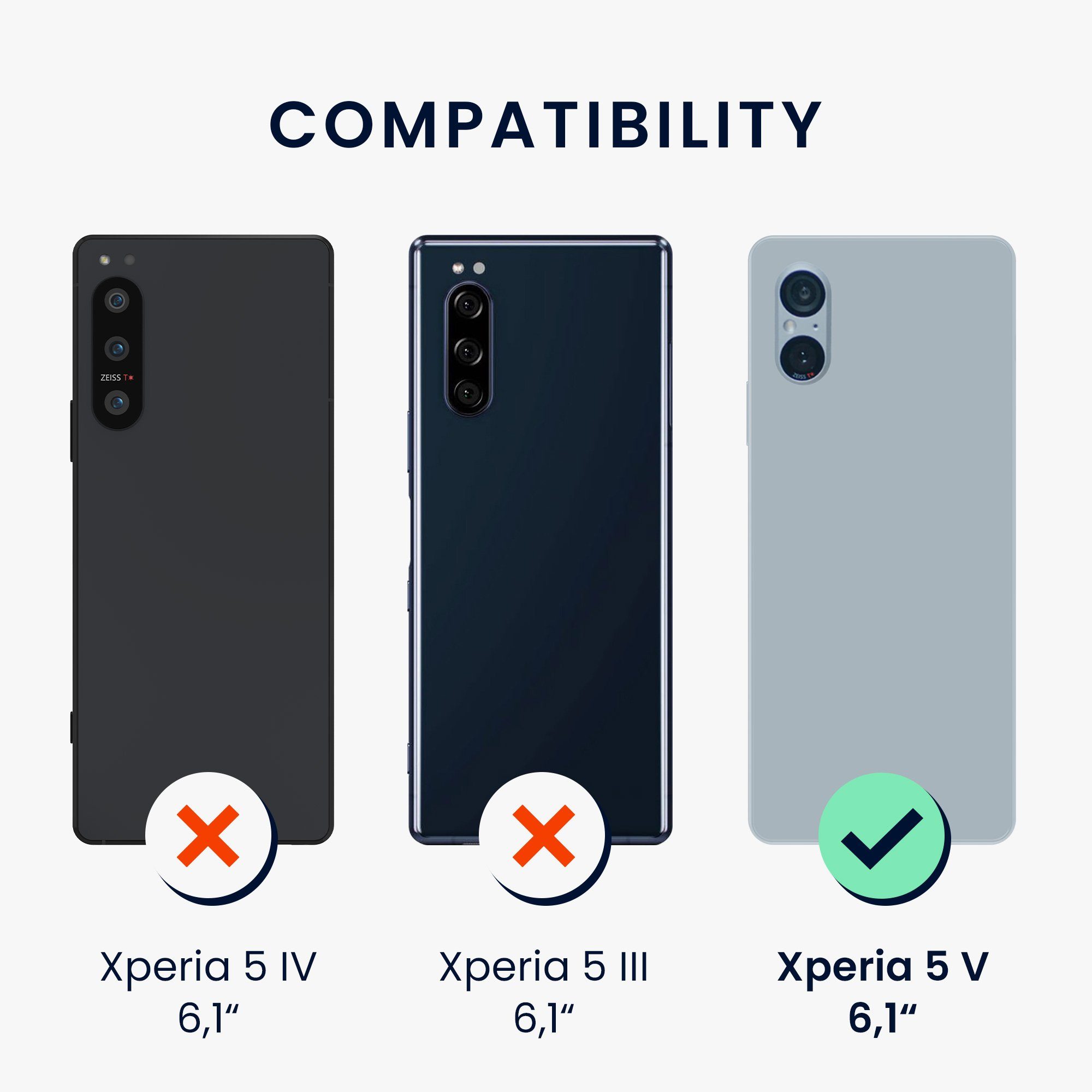 kwmobile Handyhülle Hülle für Sony Xperia 5 V, Hülle Silikon - Soft Handyhülle - Handy Case Cover