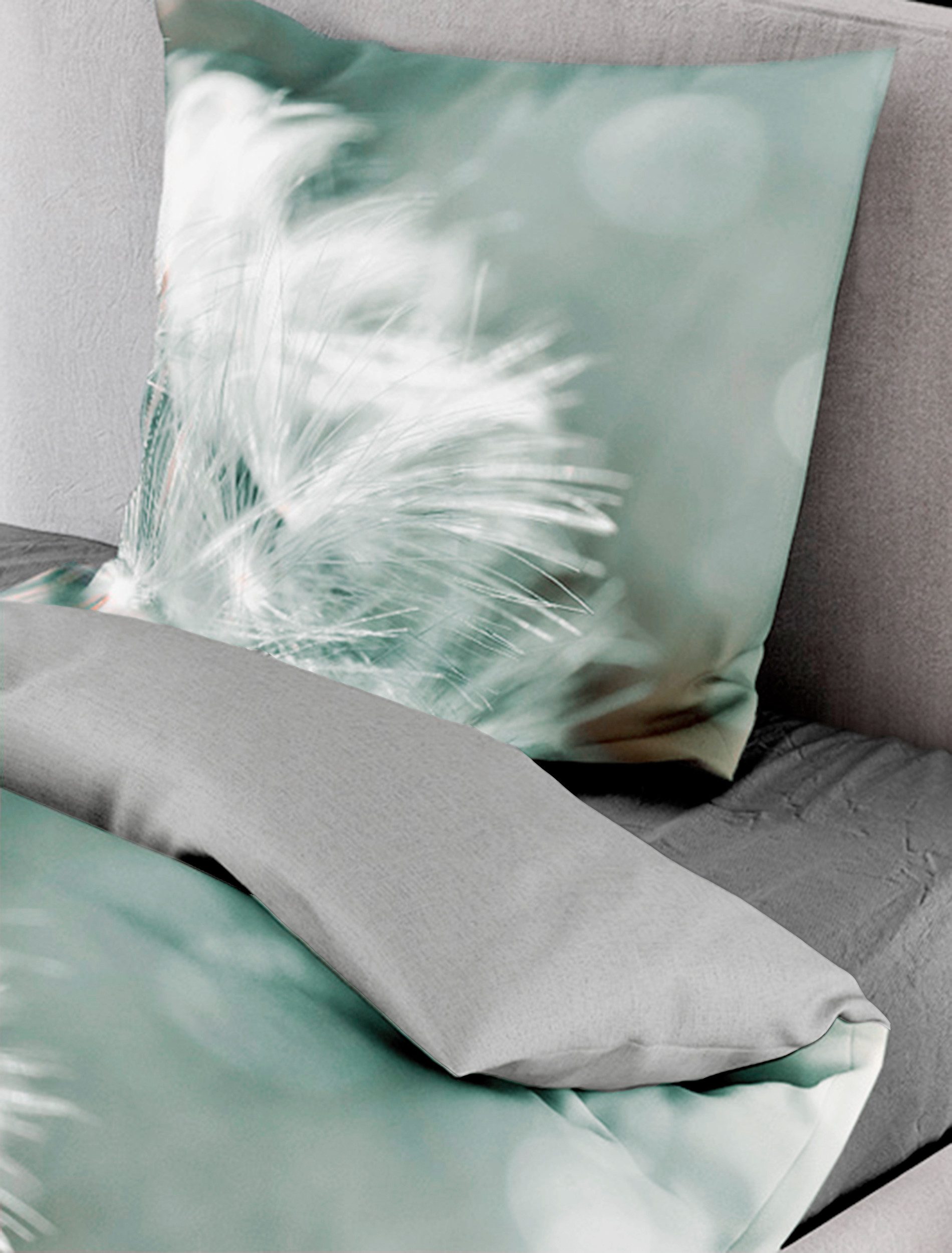 Traumschloss Bettwäsche Mako-Baumwolle, Mako-Satin, 2 teilig, Digitaldruck, reifer Löwenzahn, Pusteblume