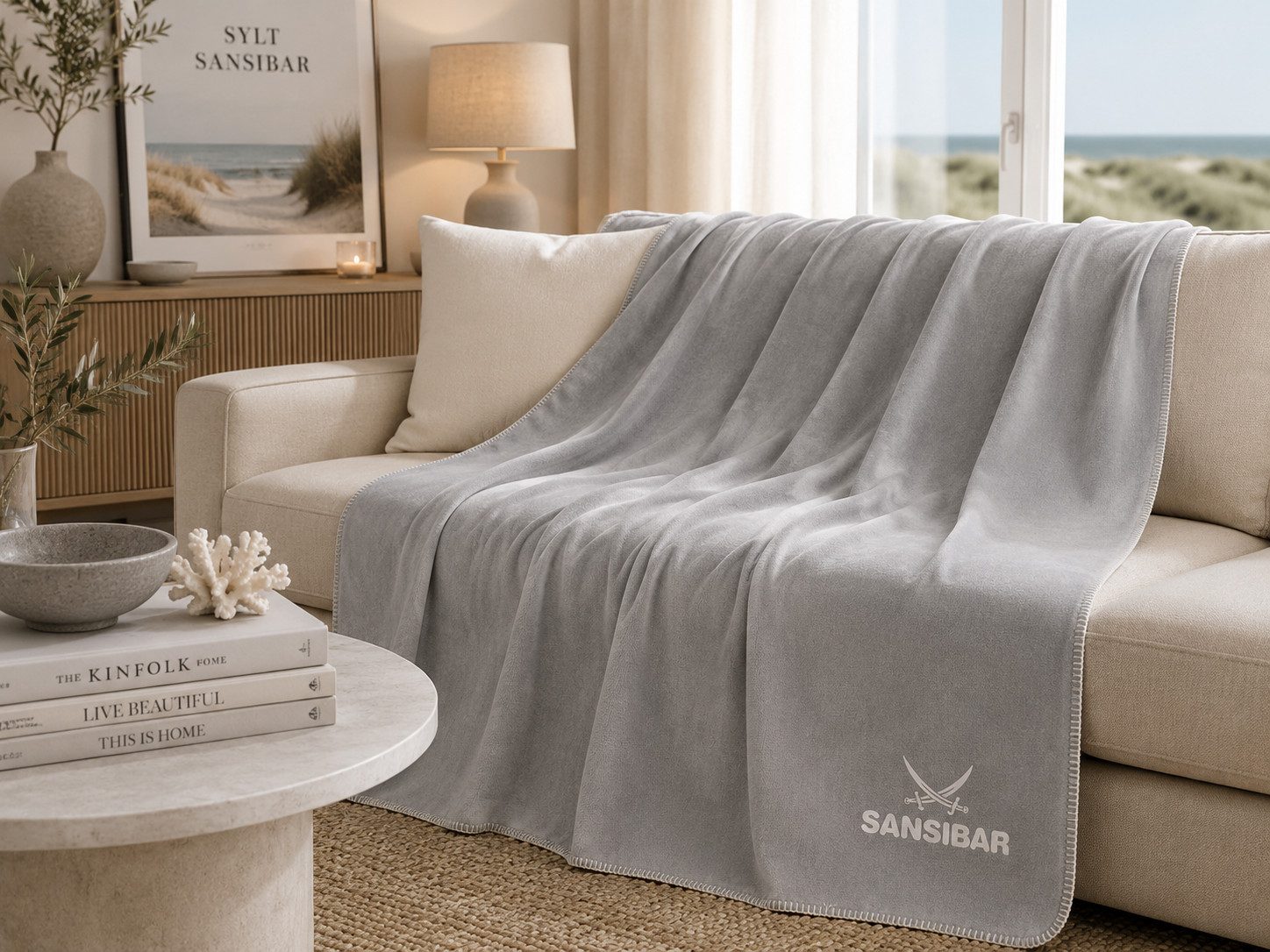 Plaid Wohndecke Doubleface 150x200 cm – Jacquard, Sansibar Sylt, wunderbar warm & pflegeleicht, feine Jacquard Qualität