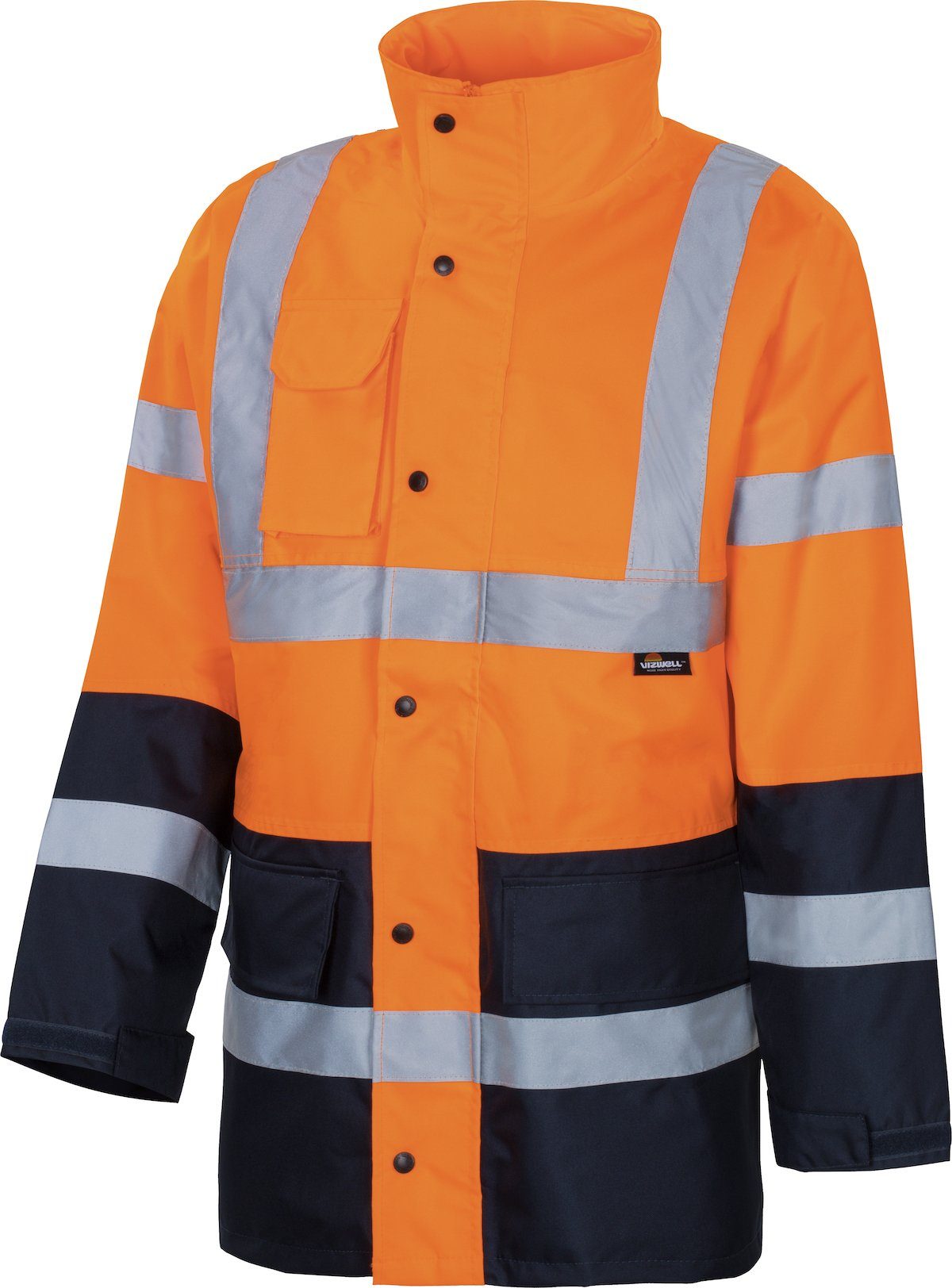vizwell Arbeitshose Regenjacke Warnschutz-Kontrast-Regenjacke Gr. XXXL (1-tlg)