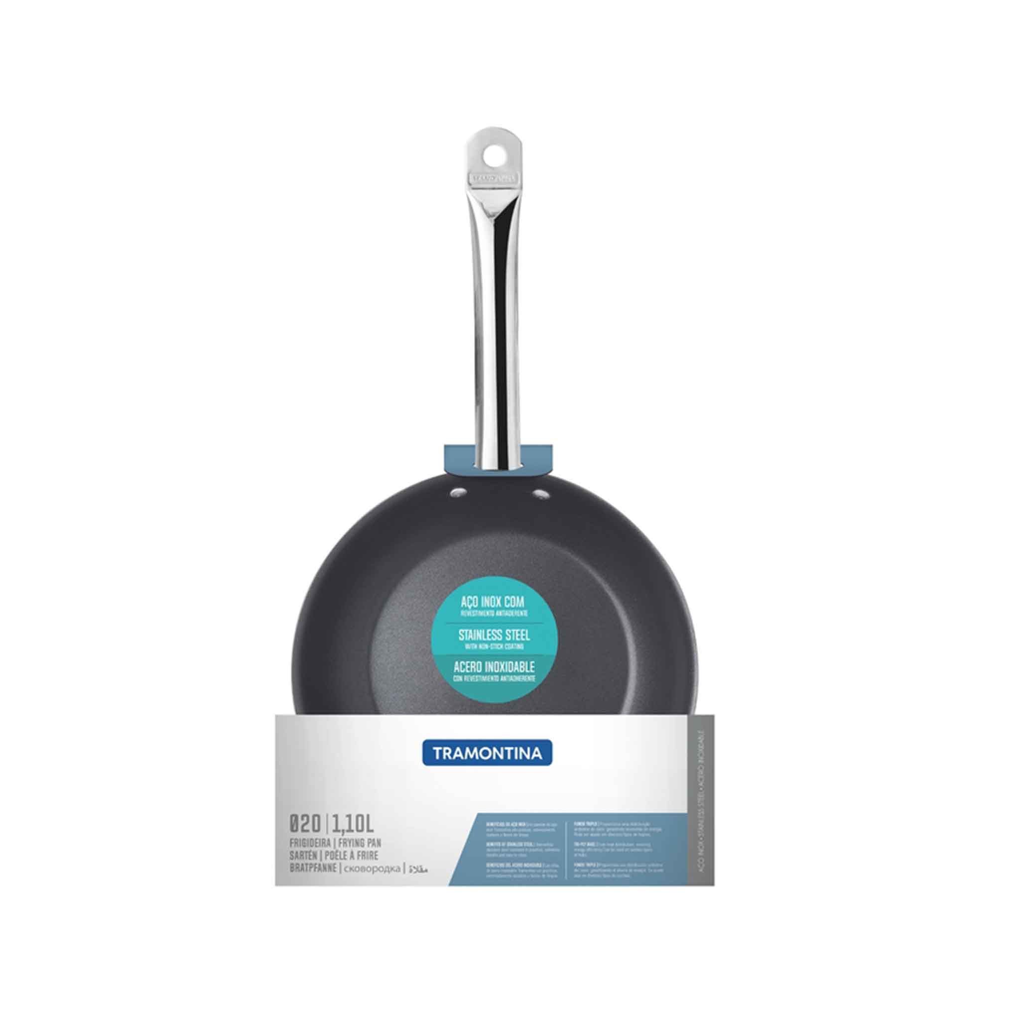 Tramontina Bratpfanne PROFESSIONAL - mit Antihaftbeschichtung, Edelstahl (1-tlg), Antihaftversiegelung, alle Herdarten, Induktion