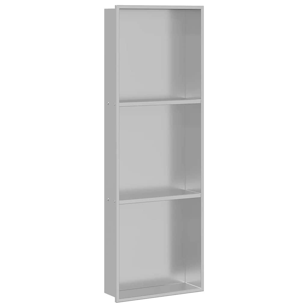 vidaXL Duschwand Duschnische Silber 90 x 30 x 9,5 cm Edelstahl, (1 tlg)