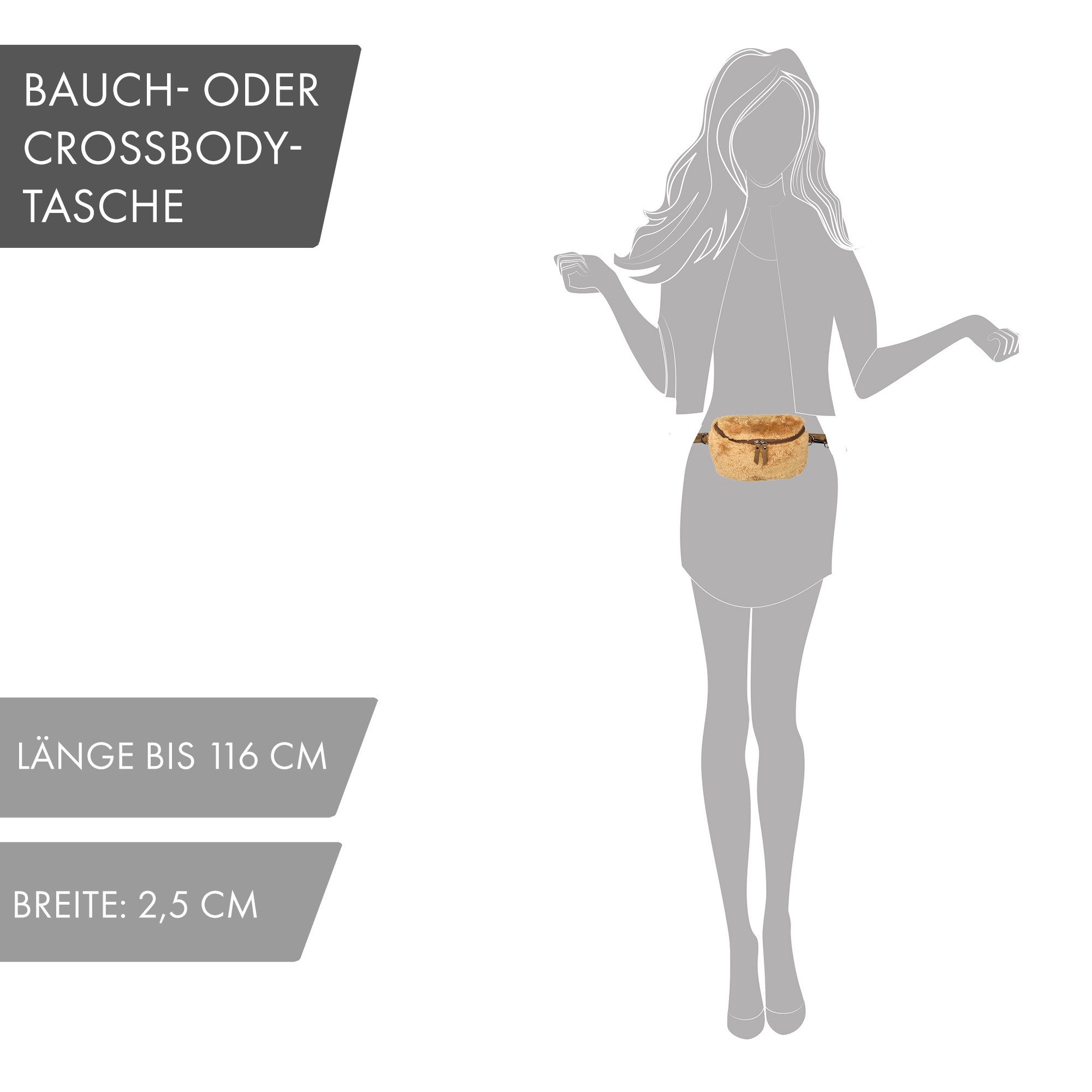 Enrico Benetti Umhängetasche Tasche Teddyfell Crossbody Bag Gürteltasche Te günstig online kaufen