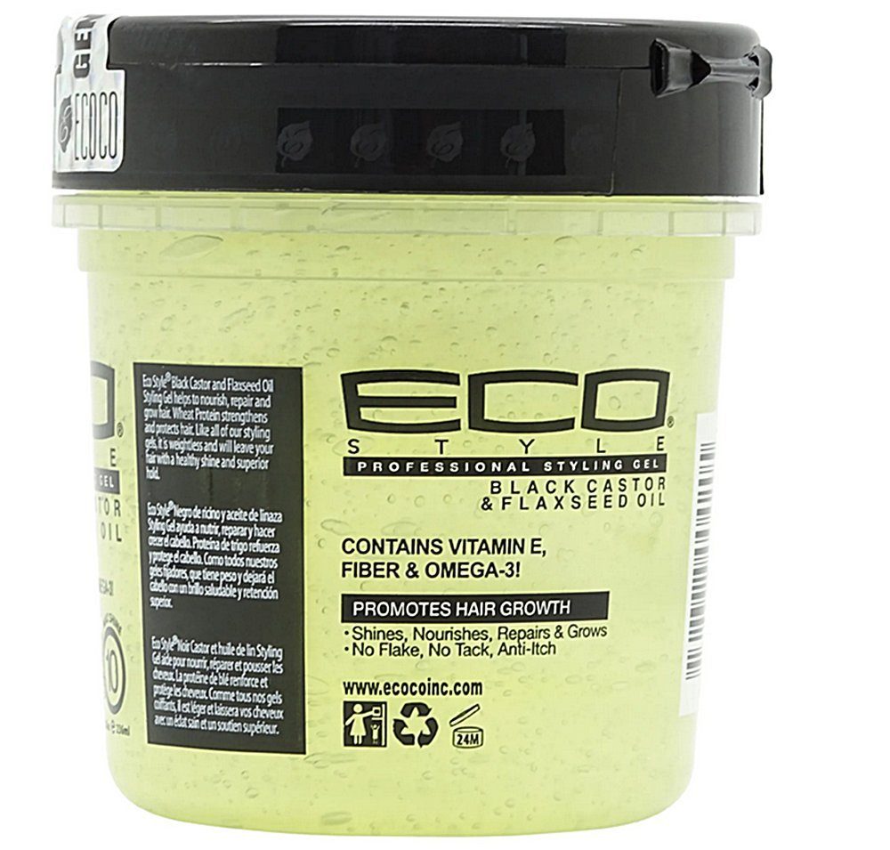 Eco Styler Haargel Eco Style Professional & Flaxseed 236ml Oil Gel Styling Black Castor