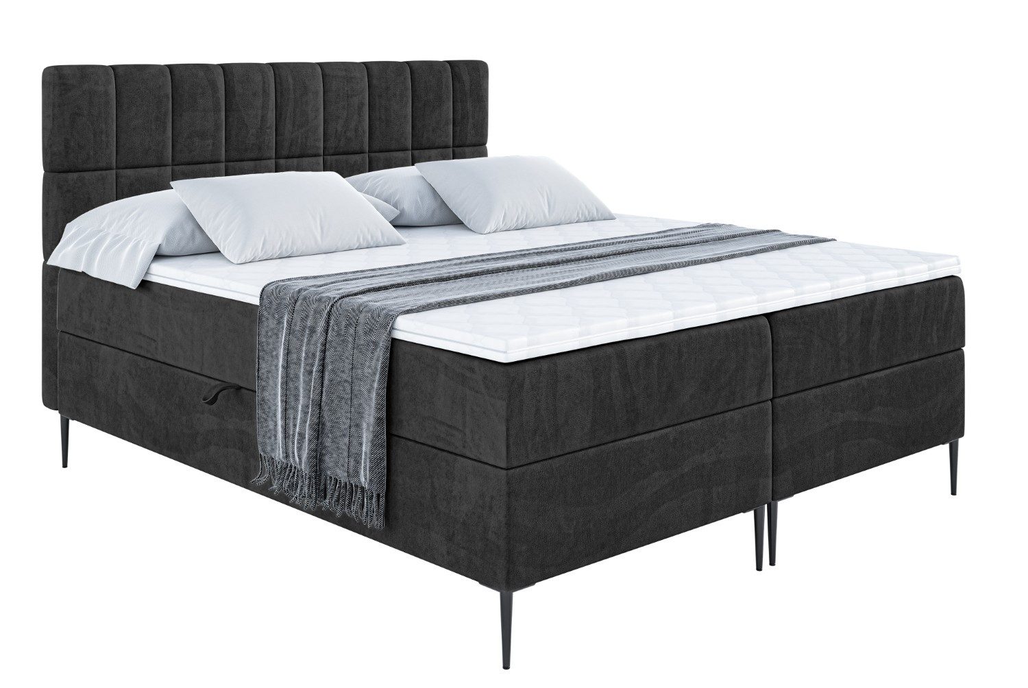 ALTDECOR Boxbett MIAMI-F (Multipocket-Matratze H4, H3 Matratze Bonellfederung, Topper, Kopfteil)