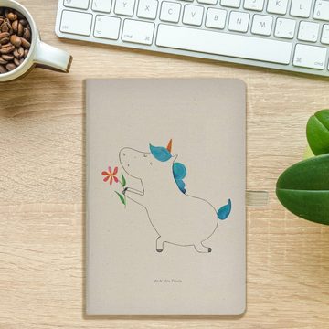 Mr. & Mrs. Panda Notizbuch Einhorn Blume - Transparent - Geschenk, Ehepaar, Notizheft, Unicorn