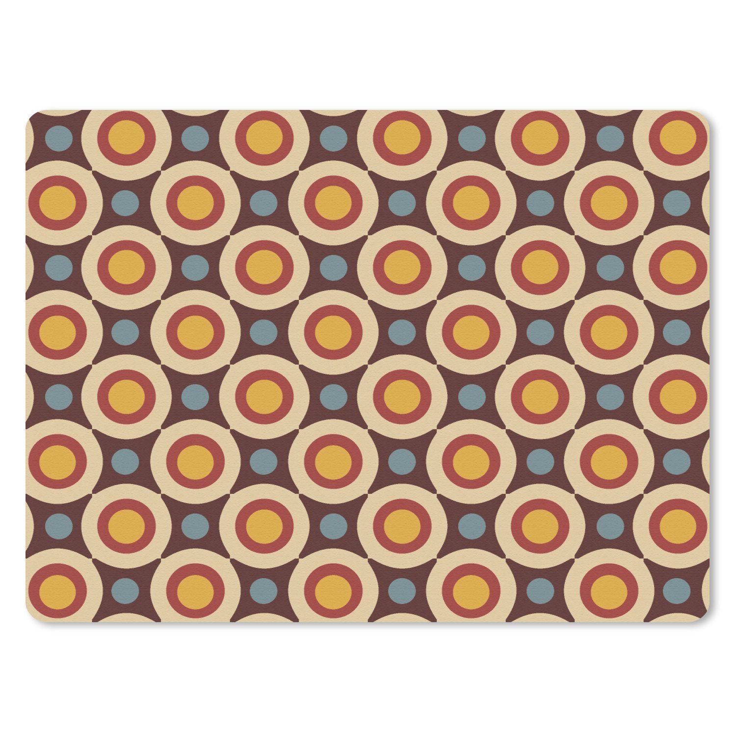 MuchoWow Mauspad Retro - Vintage - Design - Kreis (1-St), Büro für Tastatur und Maus, Mousepad Gaming, 40x30 cm
