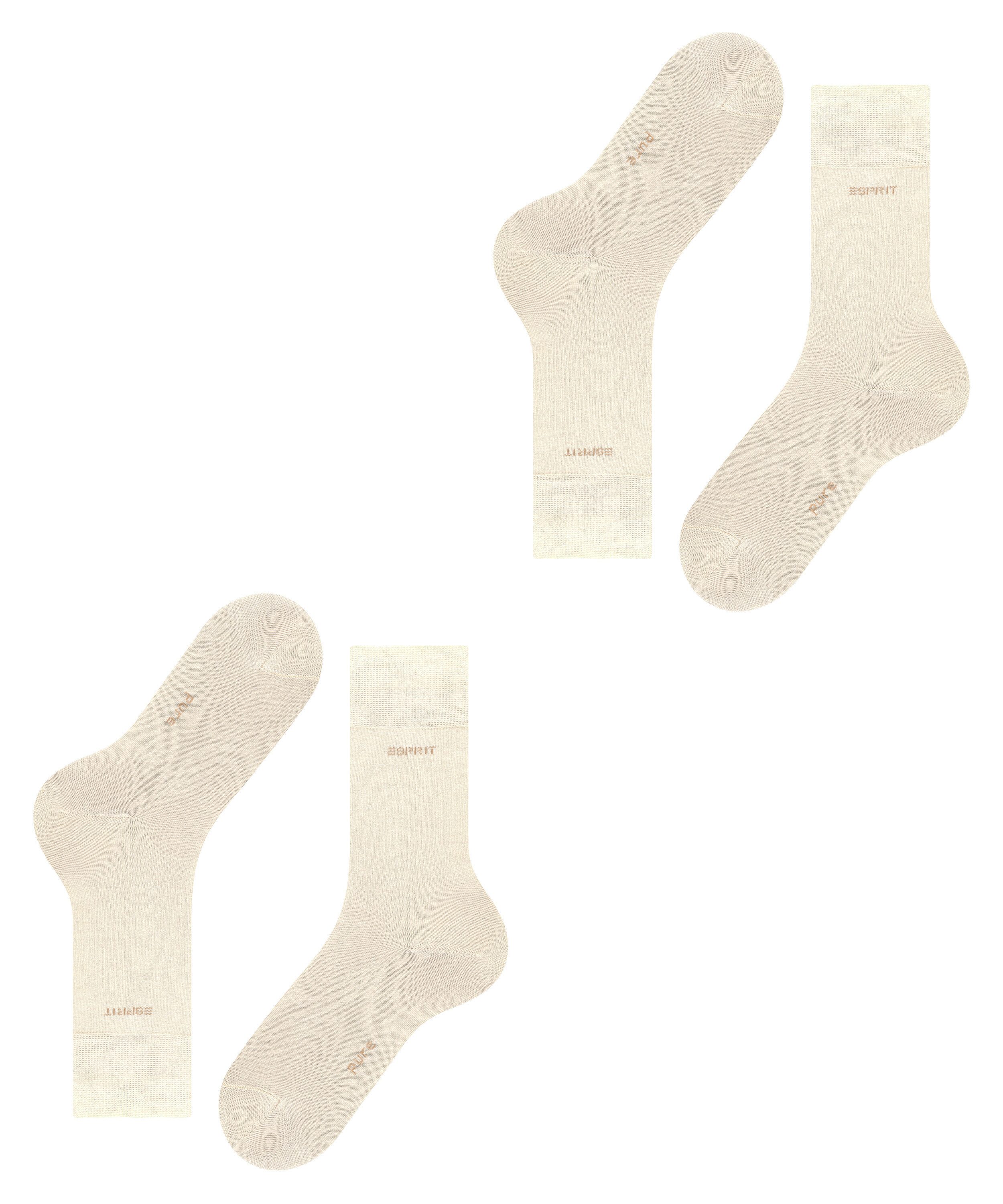 Esprit Socken Basic Uni (2-Paar, 2er Pack) mit hohem Baumwollanteil atmungsaktiv