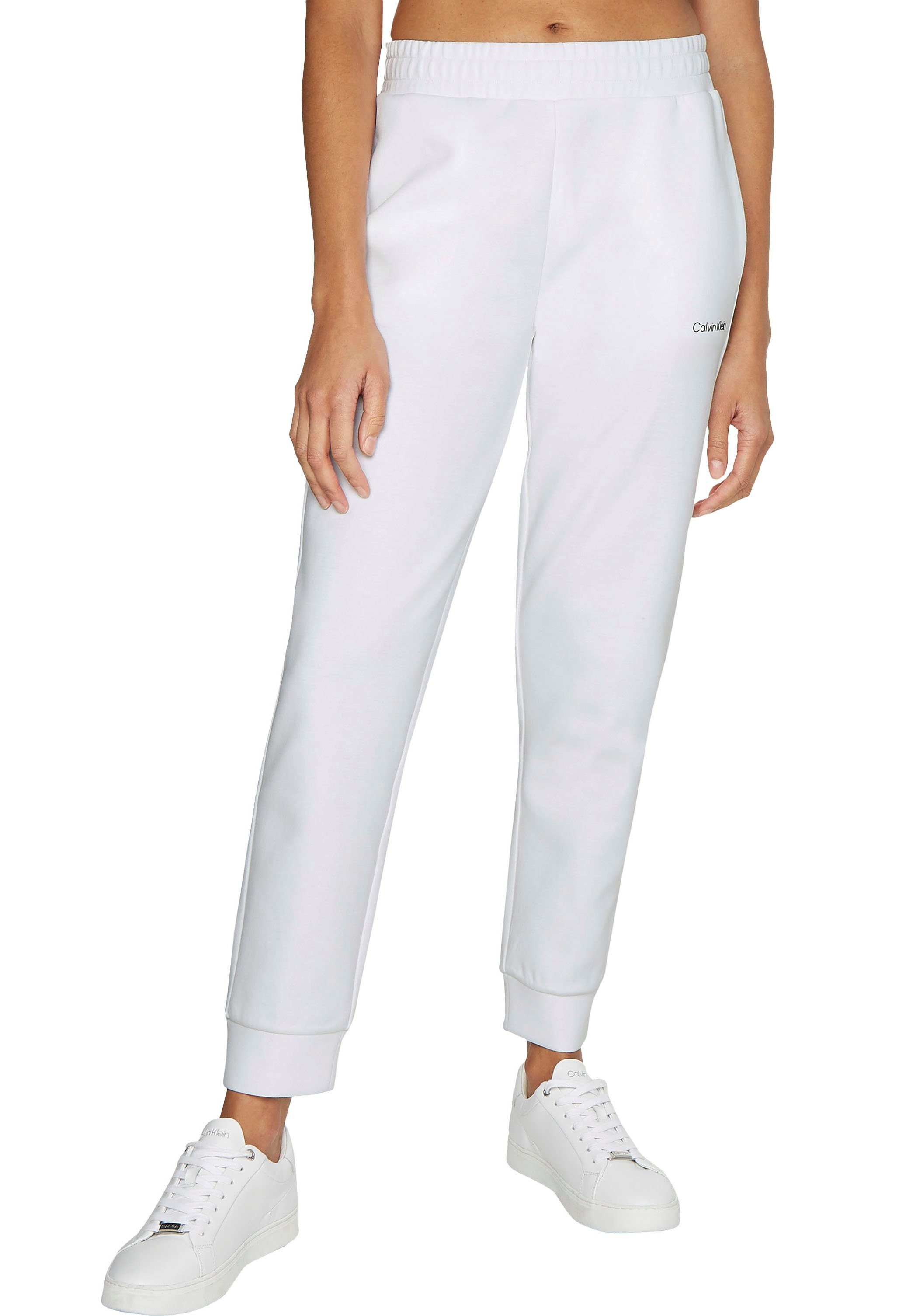 Calvin Klein Sweathose mit kontrastfarbenem Calvin Klein Logo Bright White | Jogginghosen