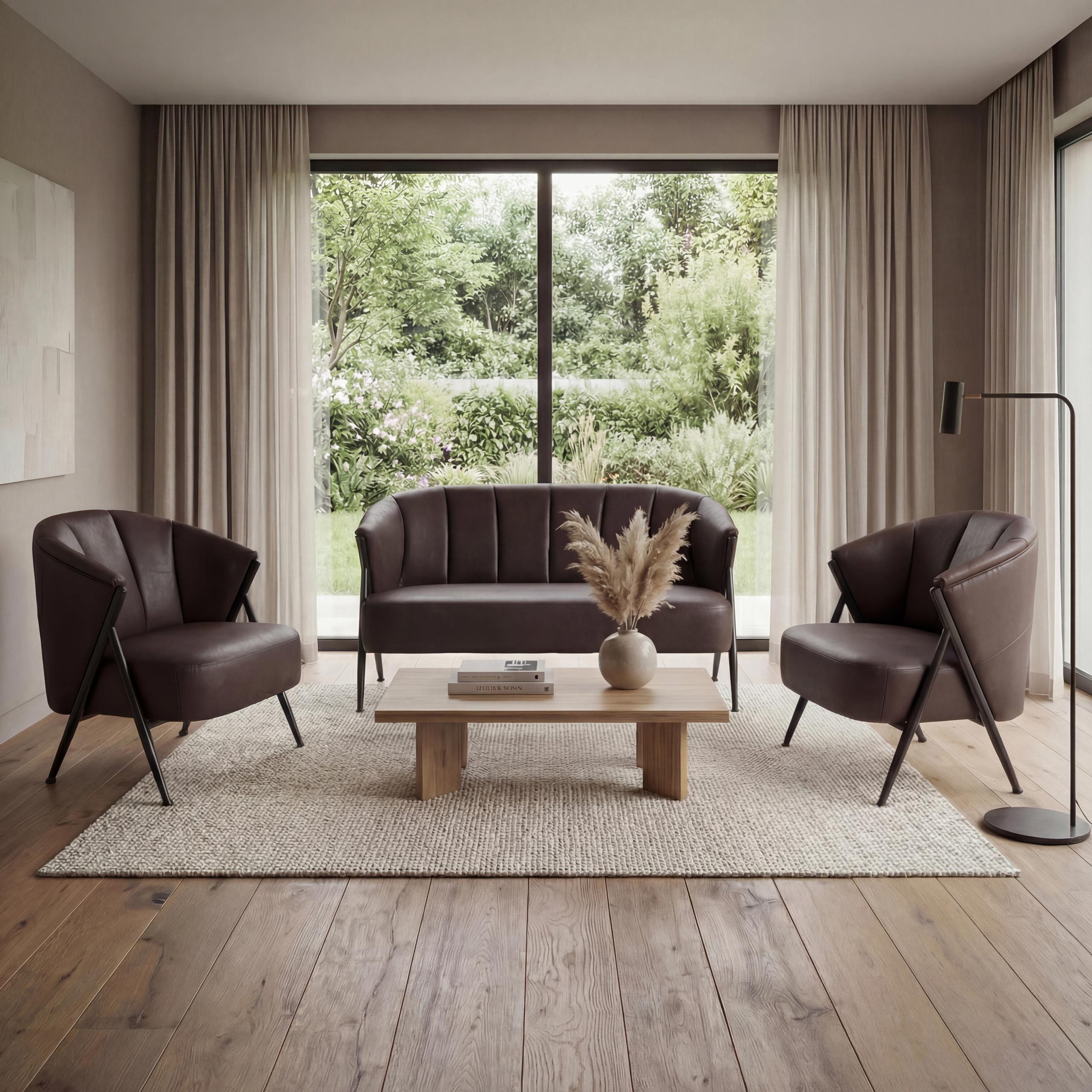 MCW Wohnlandschaft MCW-P30-S, Set, Modernen Industrial-Vintage-Look, Mit dekorativen Ziernähten